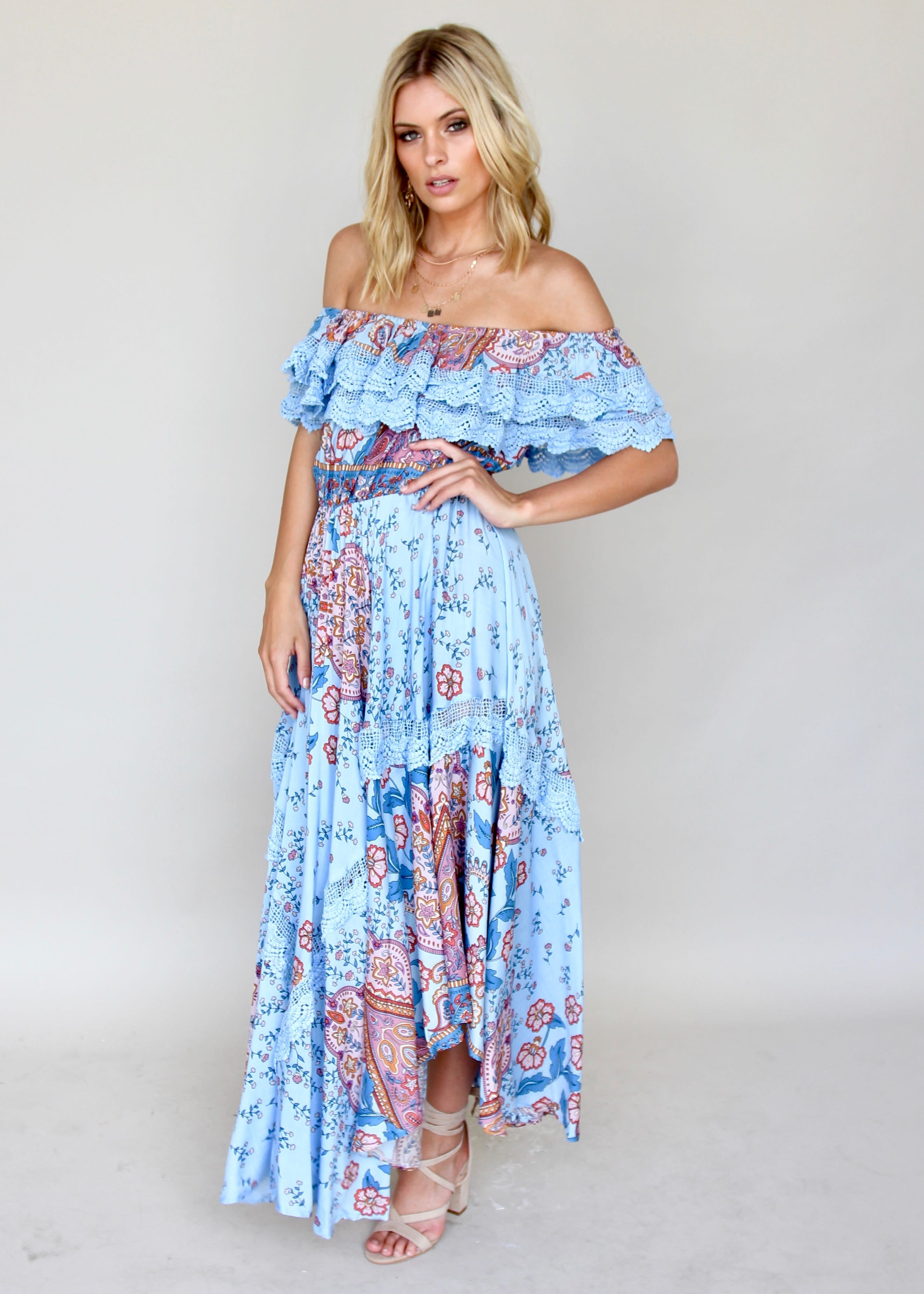 Positano Off Shoulder Maxi - Frankie