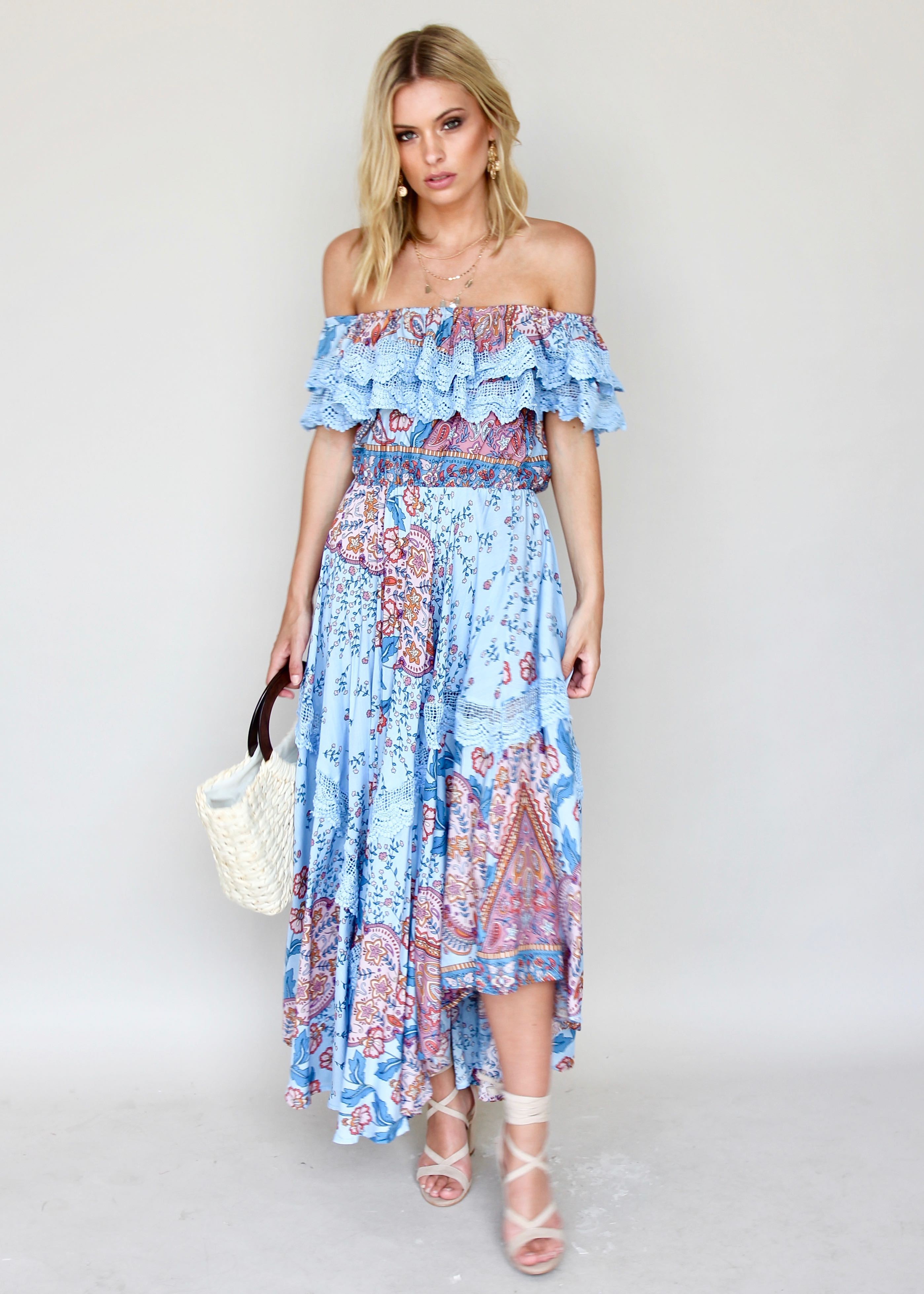 Positano Off Shoulder Maxi - Frankie