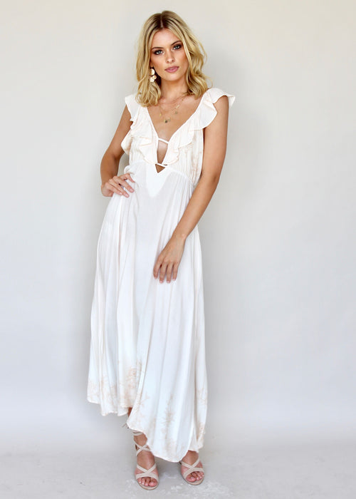 Western Skyline Maxi Dress - Honey Glow