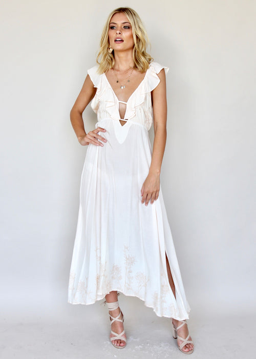 Western Skyline Maxi Dress - Honey Glow