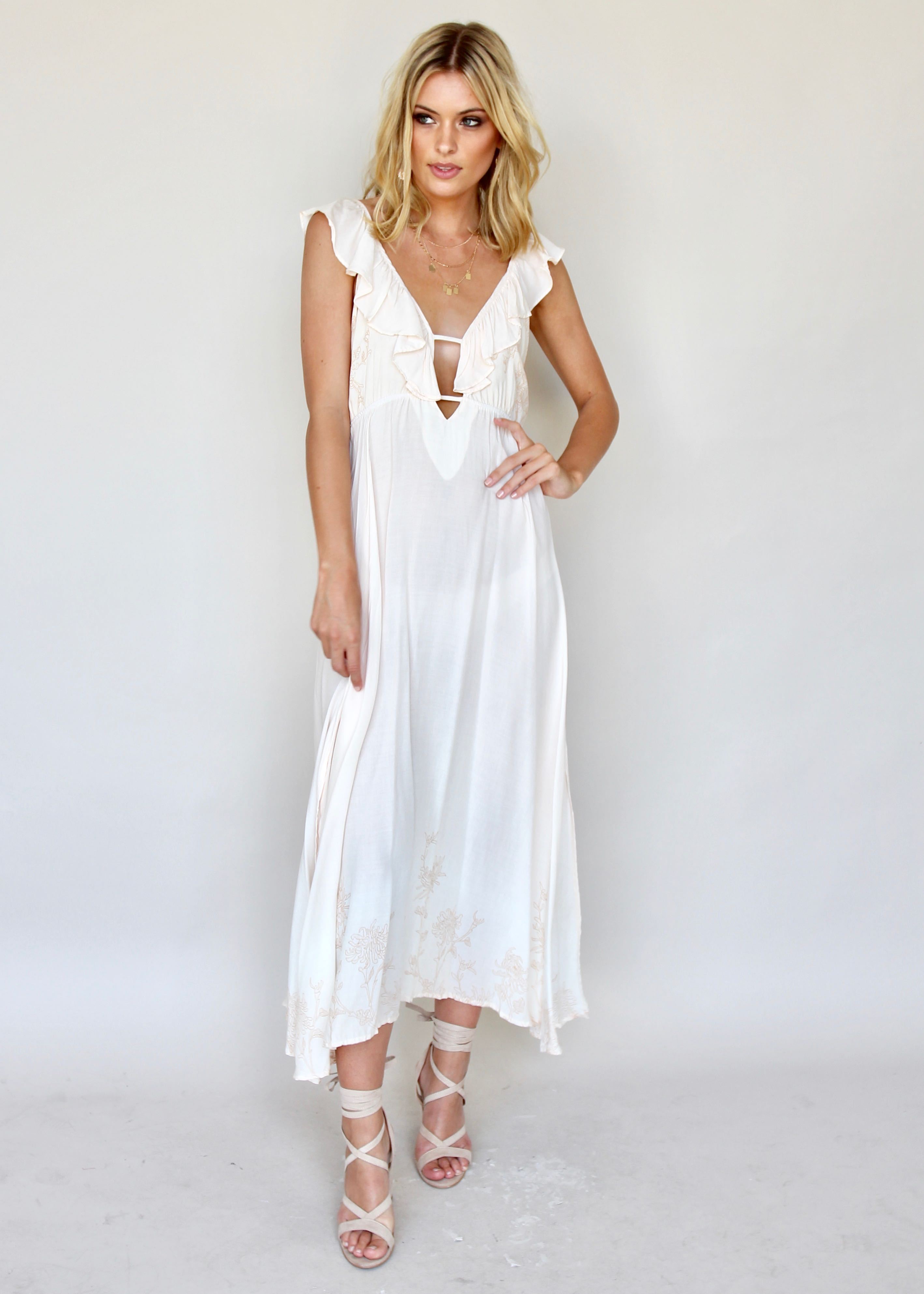 Western Skyline Maxi Dress - Honey Glow