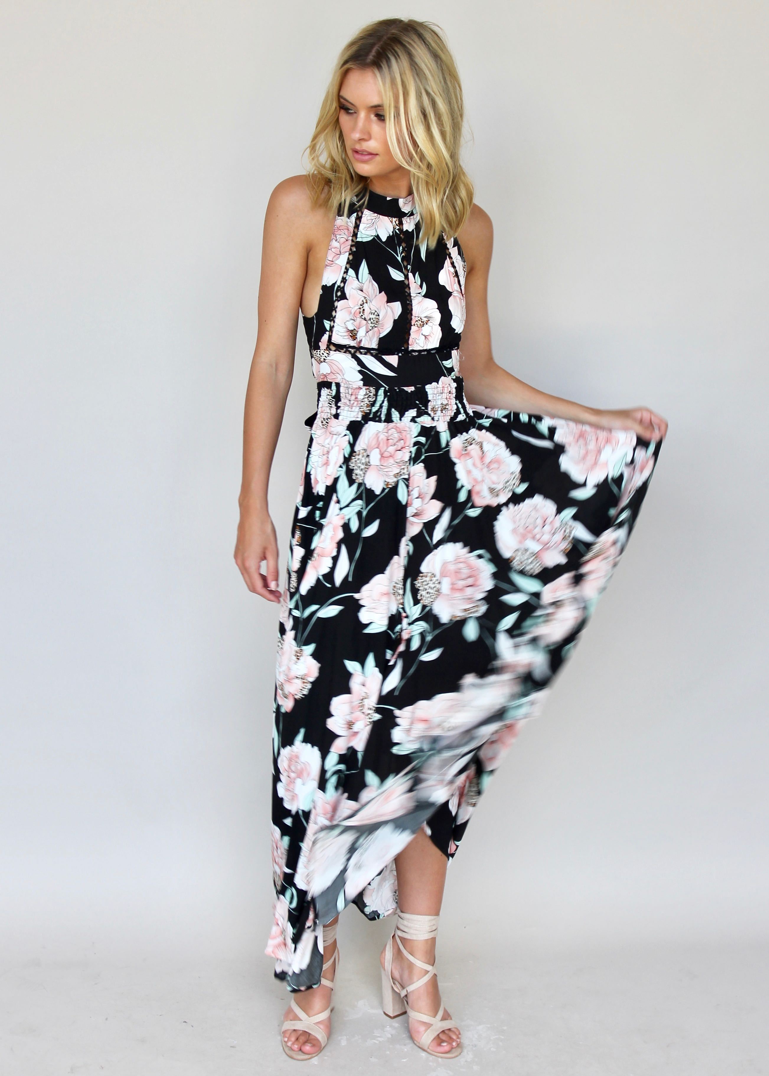 Break Of Dawn Maxi - Peach Wildflower