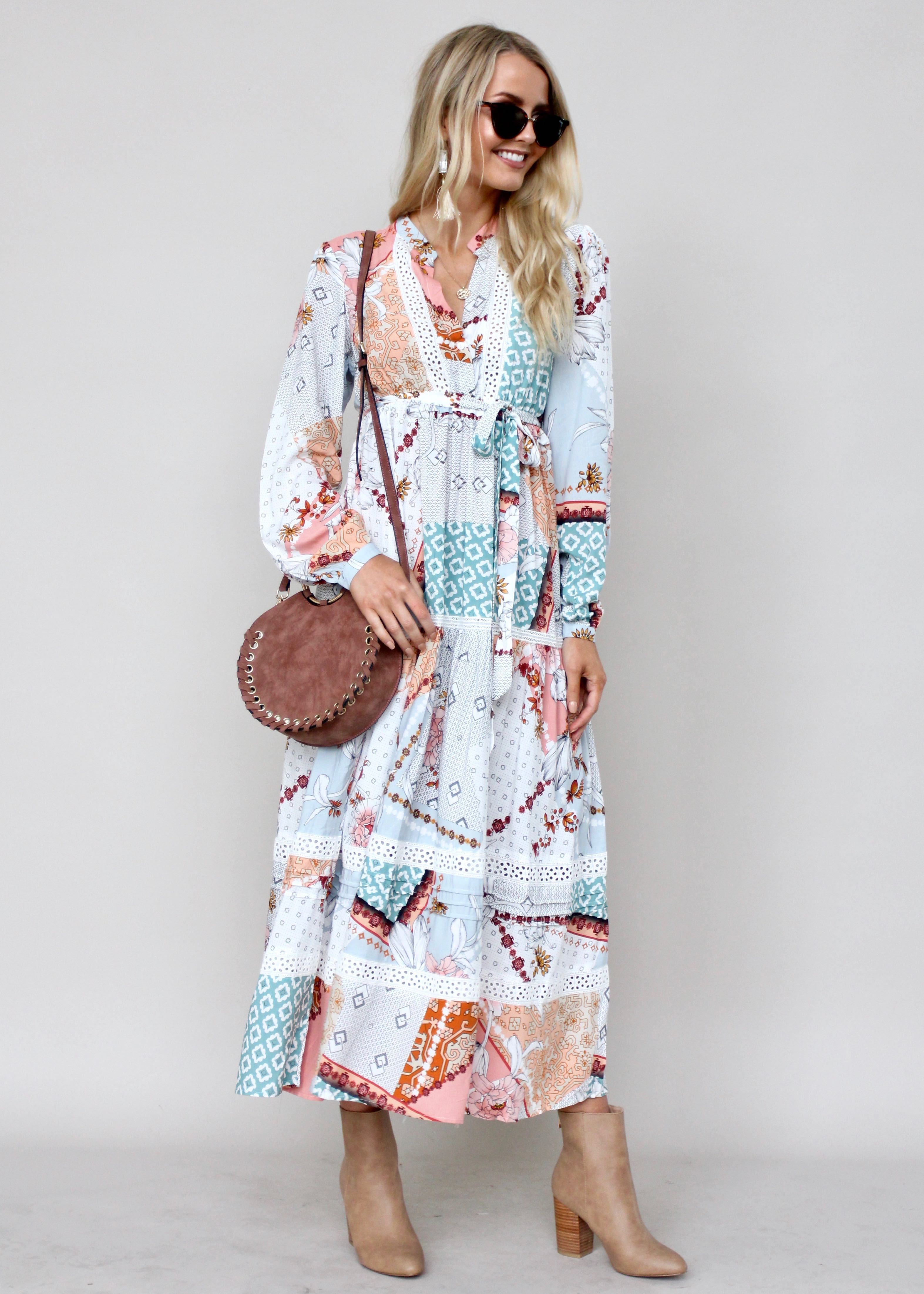 Freya Maxi Dress w/ Tie - Maisie
