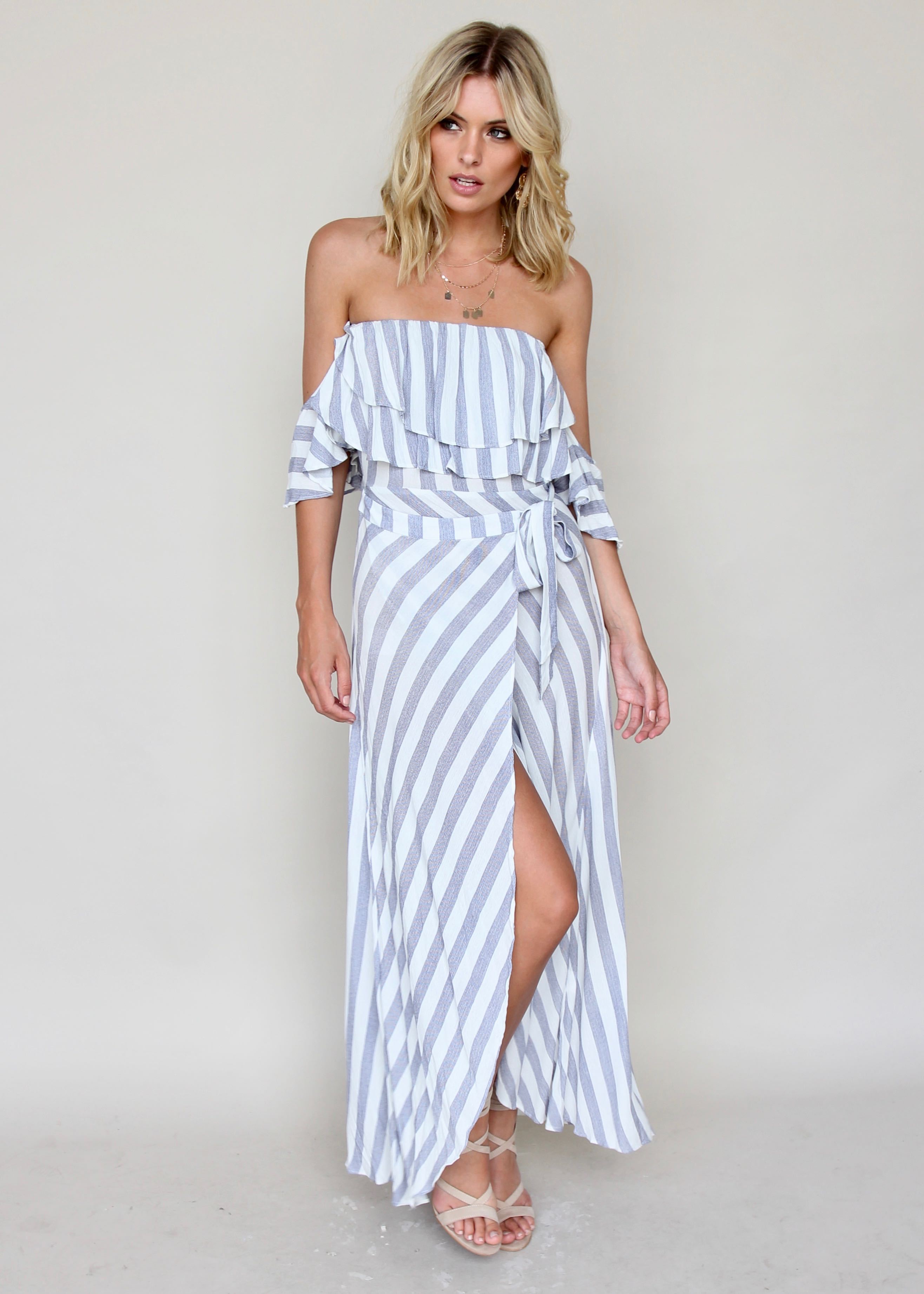 City Dreams Strapless Dress - Blue
