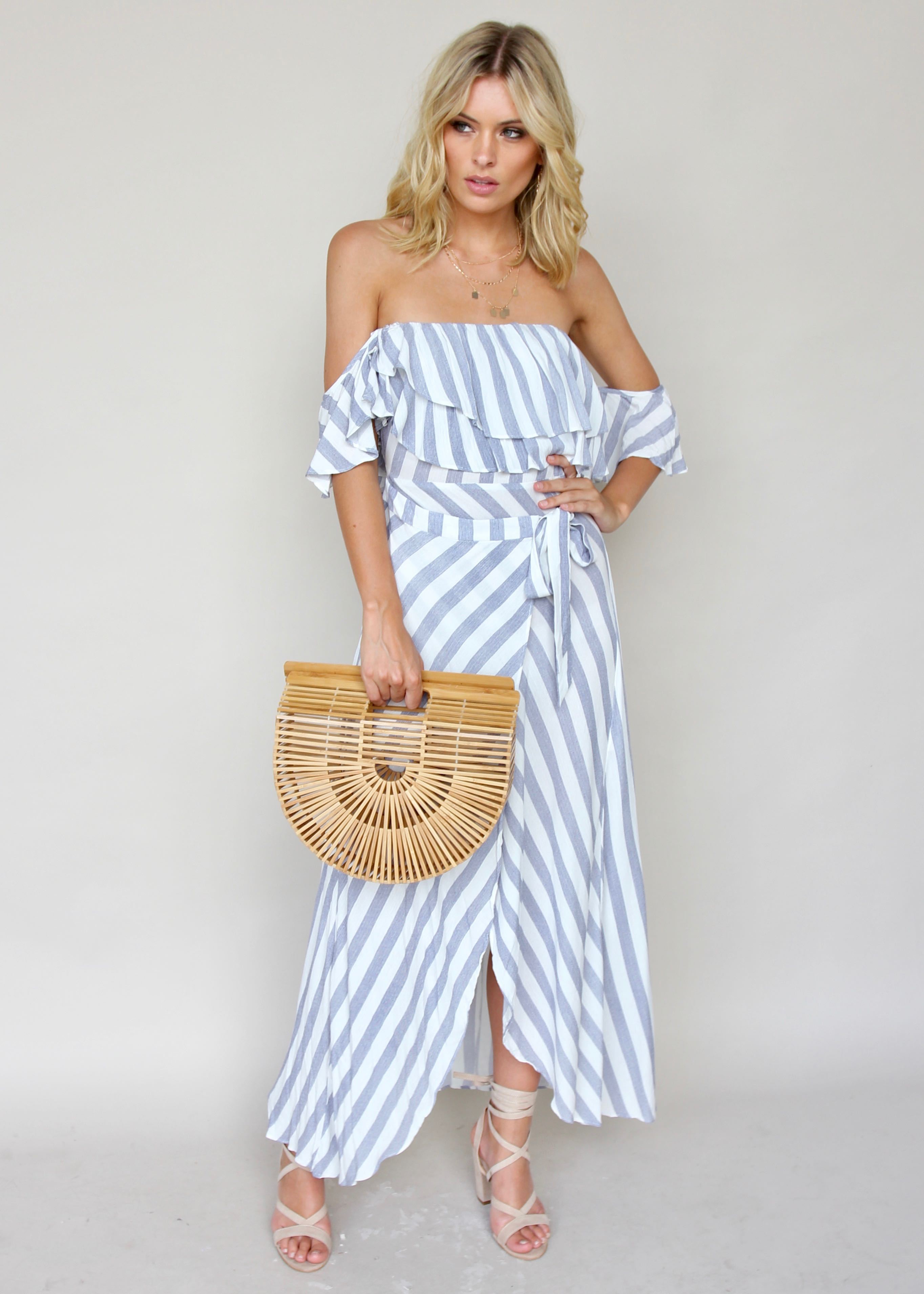 City Dreams Strapless Dress - Blue