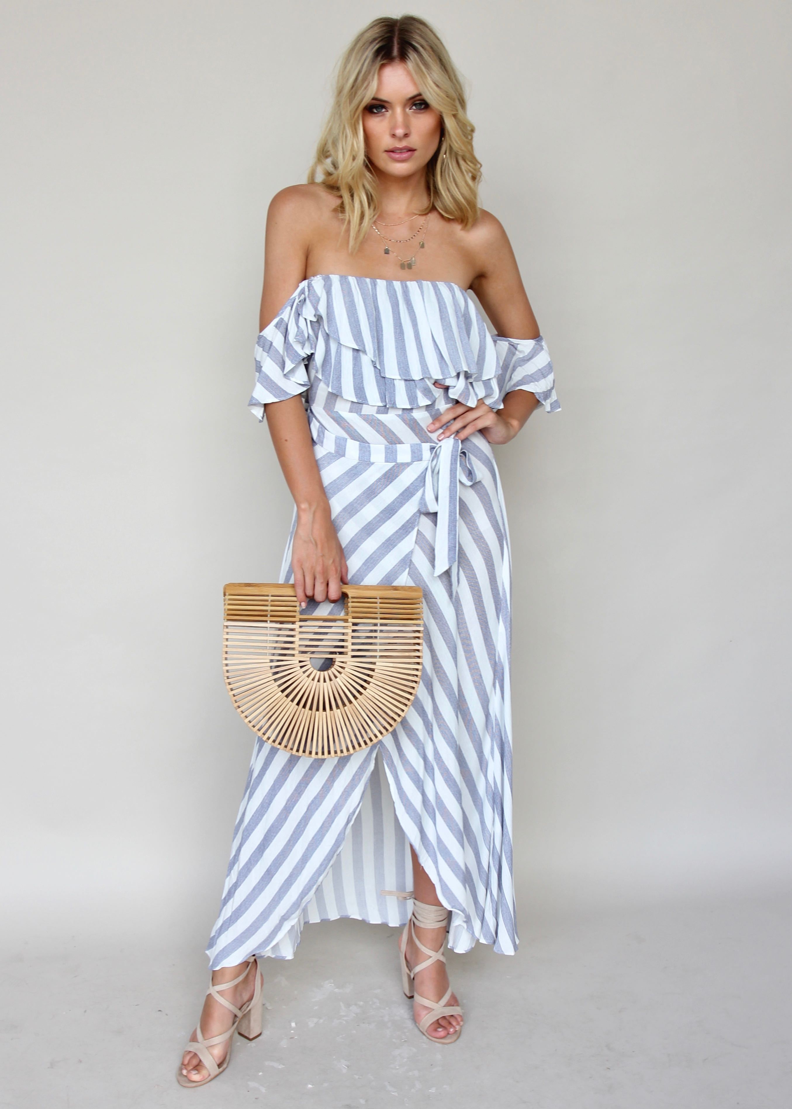 City Dreams Strapless Dress - Blue