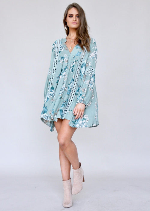 By My Side Swing Dress - Teal Haze