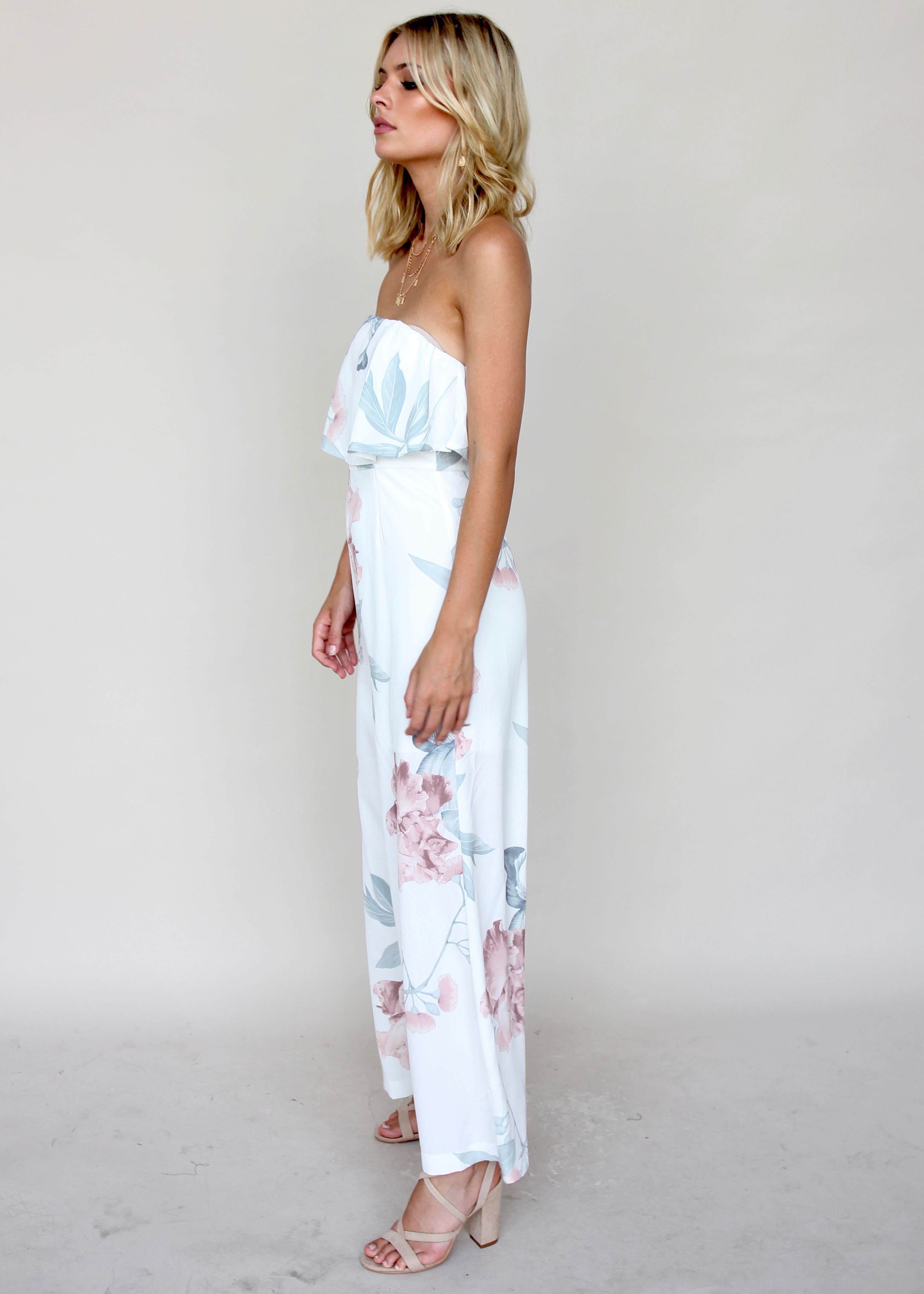 Burning Sun Strapless Pantsuit - Coastal