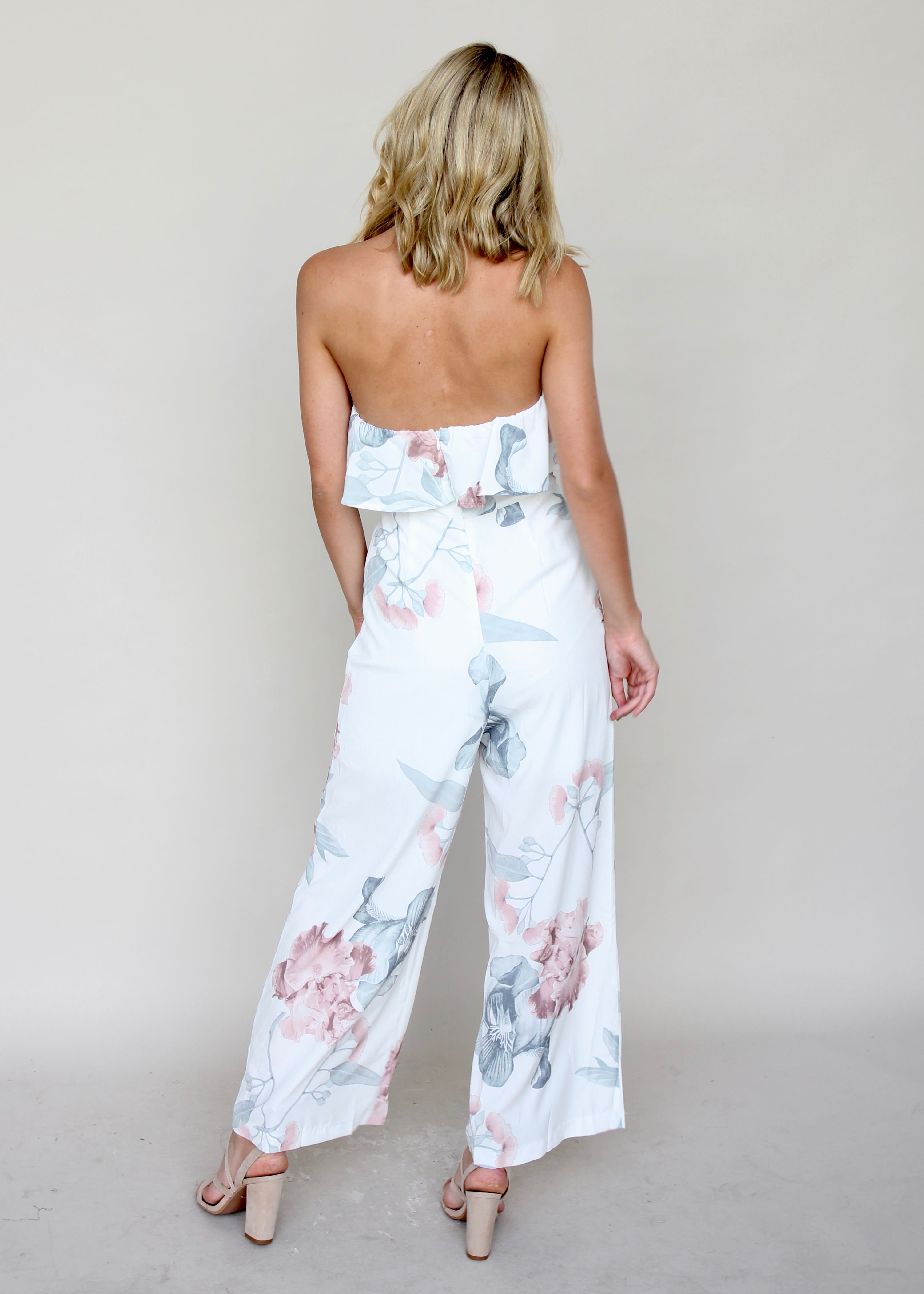 Burning Sun Strapless Pantsuit - Coastal