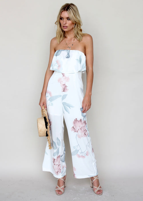 Burning Sun Strapless Pantsuit - Coastal