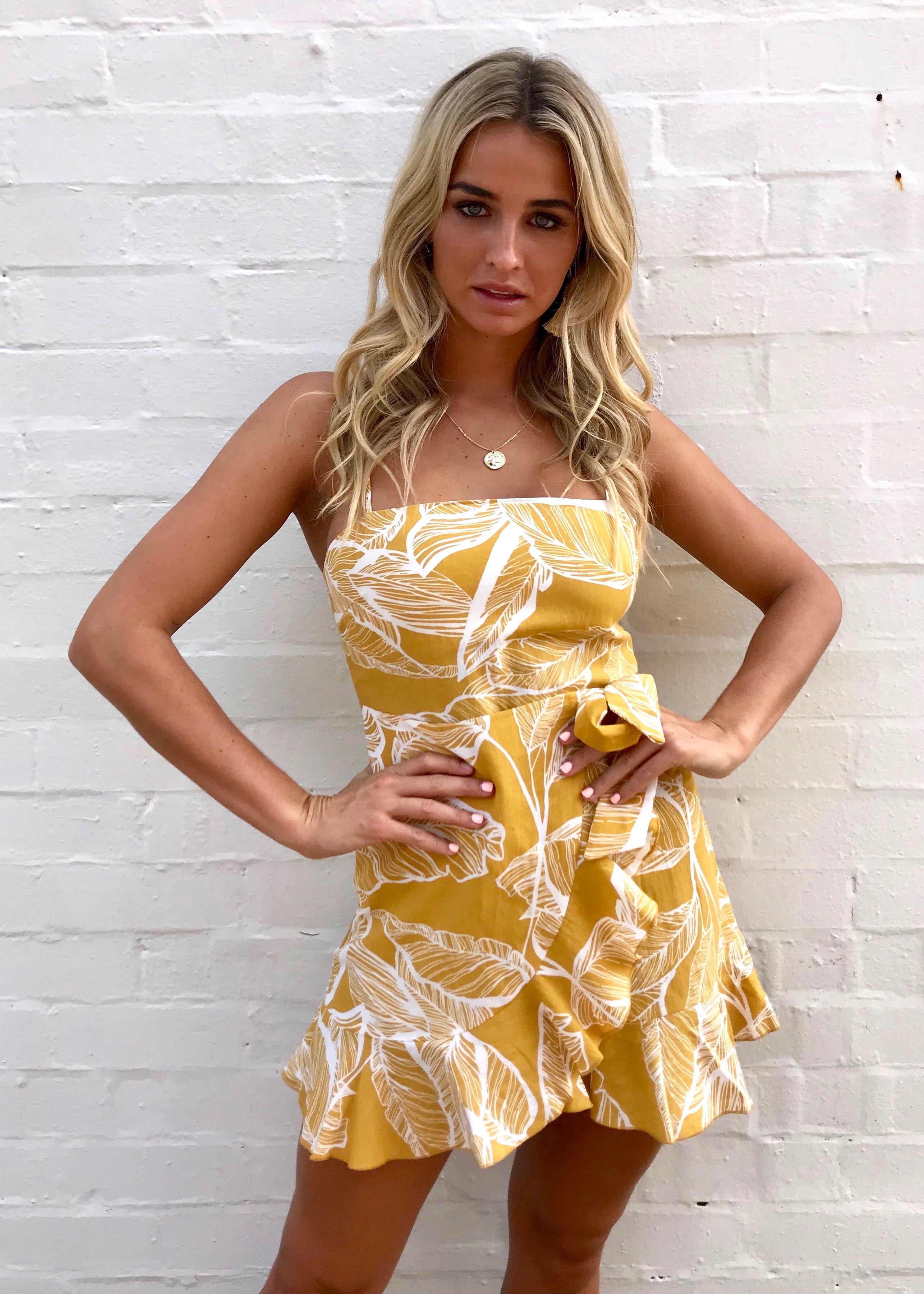 Portofino Dress - Mustard Leaf