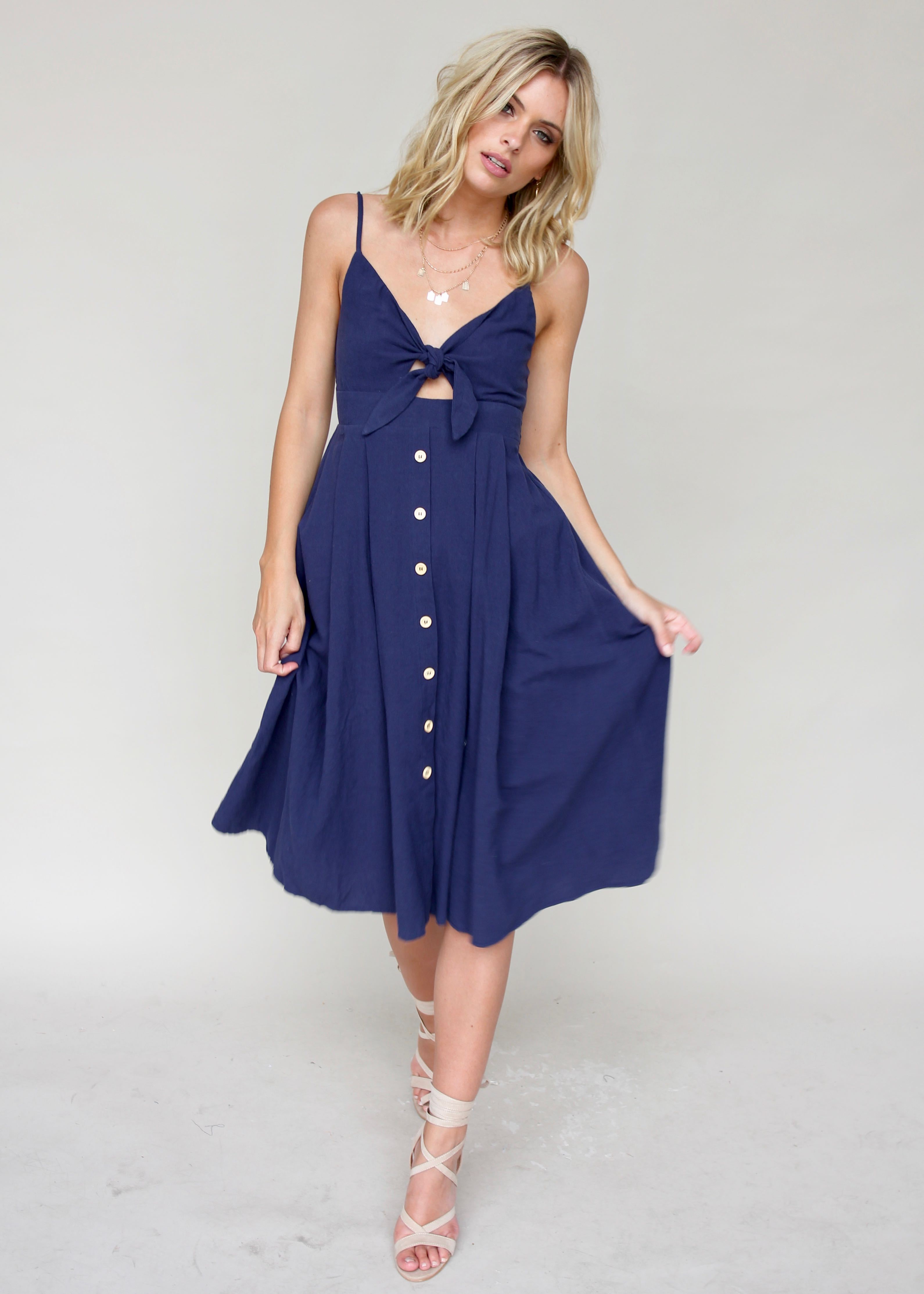 Big City Midi Dress - Navy