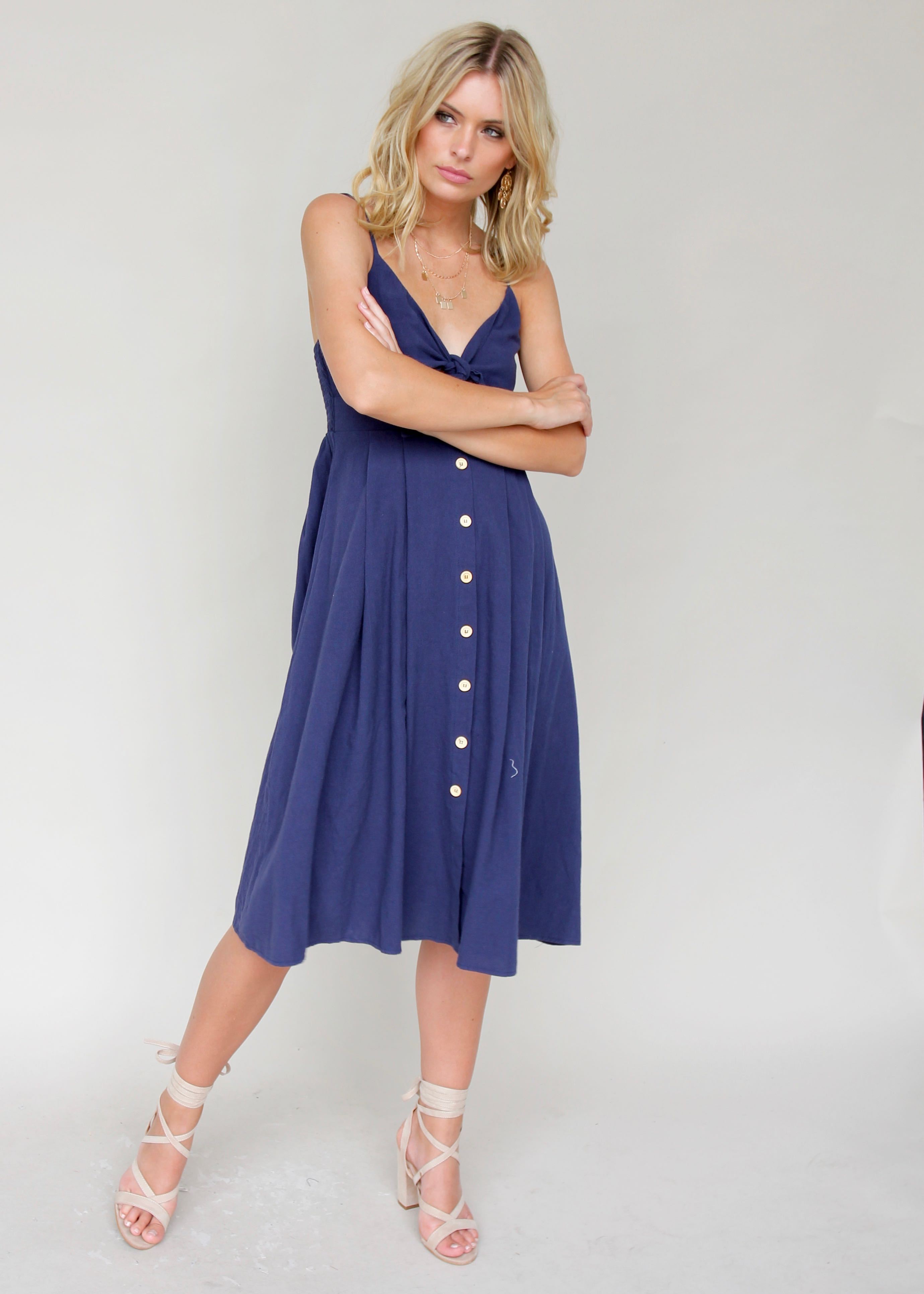 Big City Midi Dress - Navy