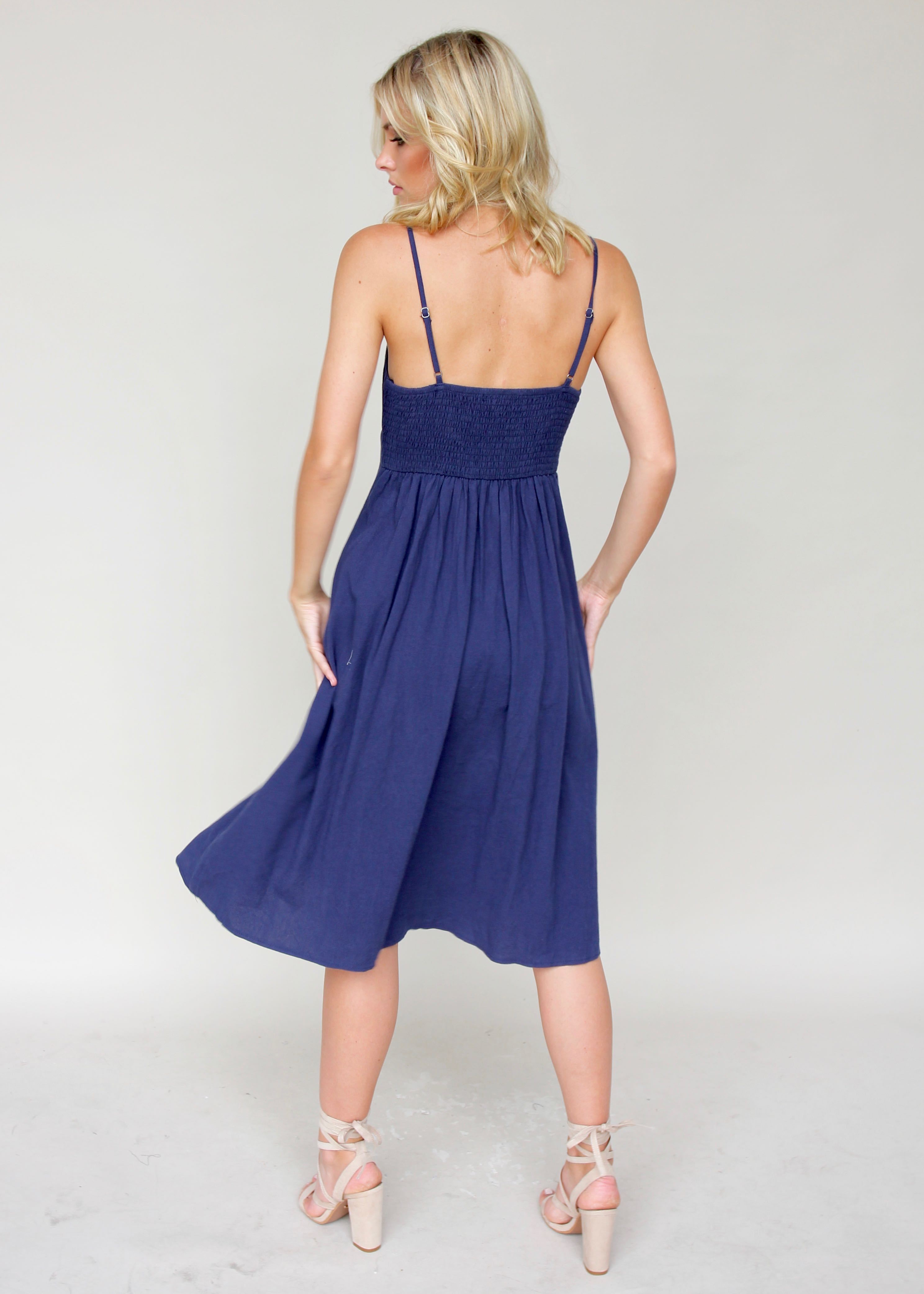 Big City Midi Dress - Navy