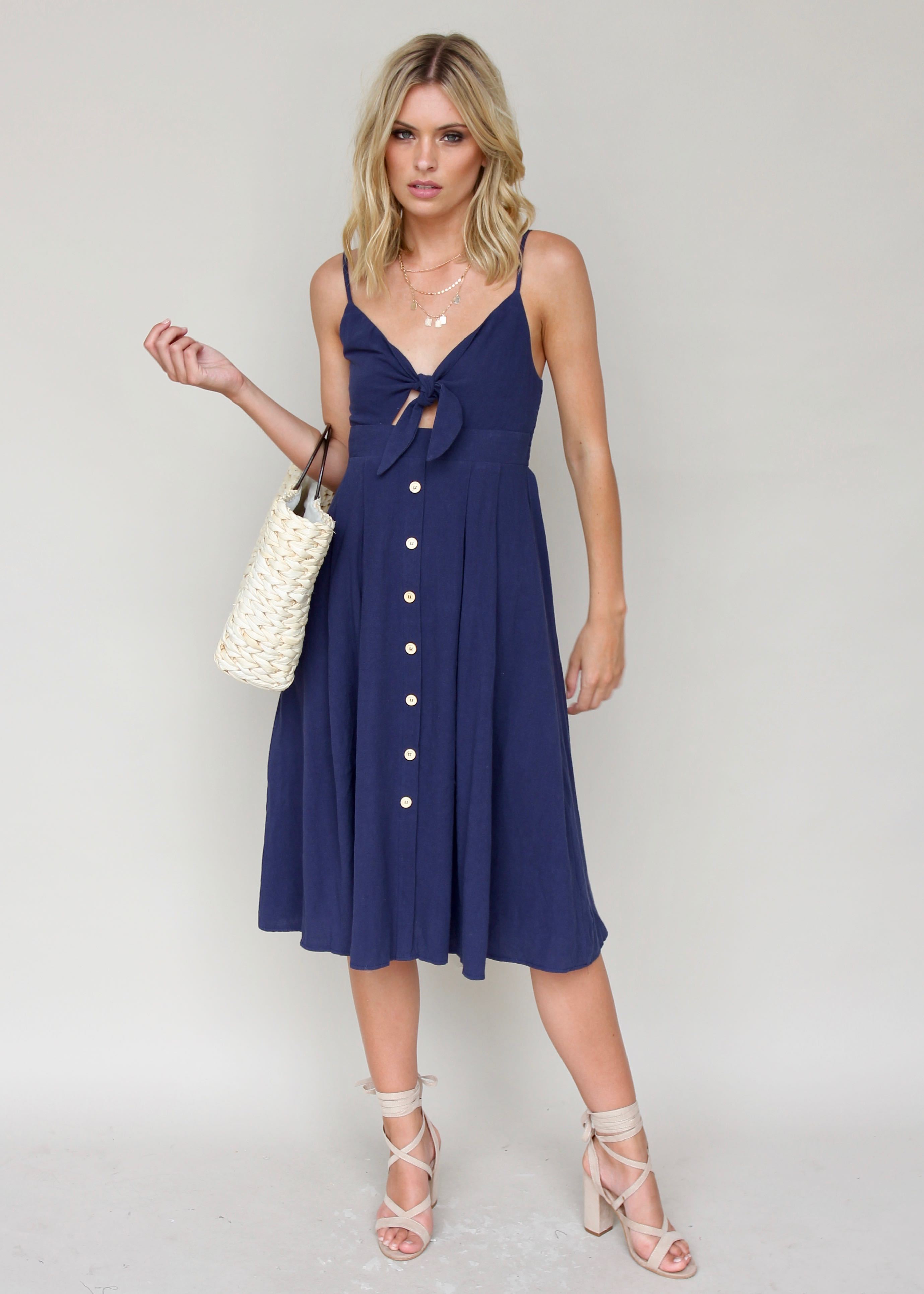 Big City Midi Dress - Navy