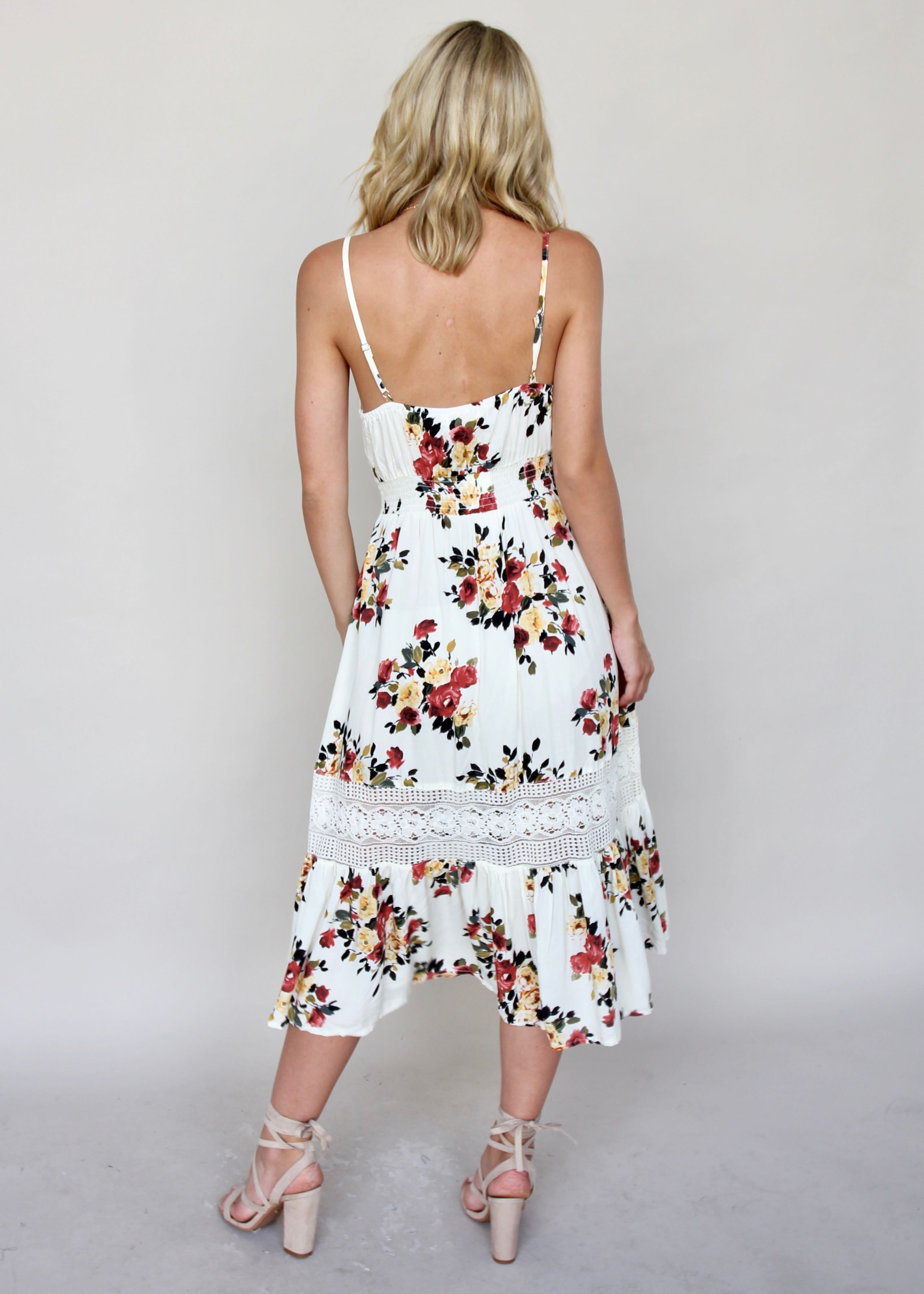 About The Weekend Midi Dress - Roses