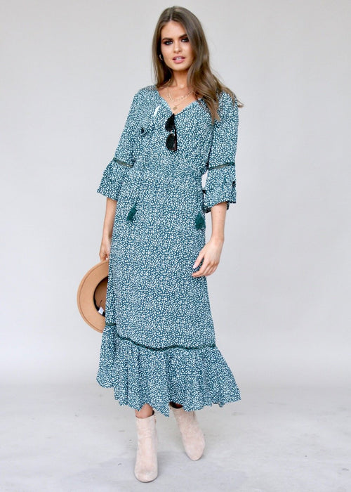 Sleepless Nights Maxi Dress - Emerald