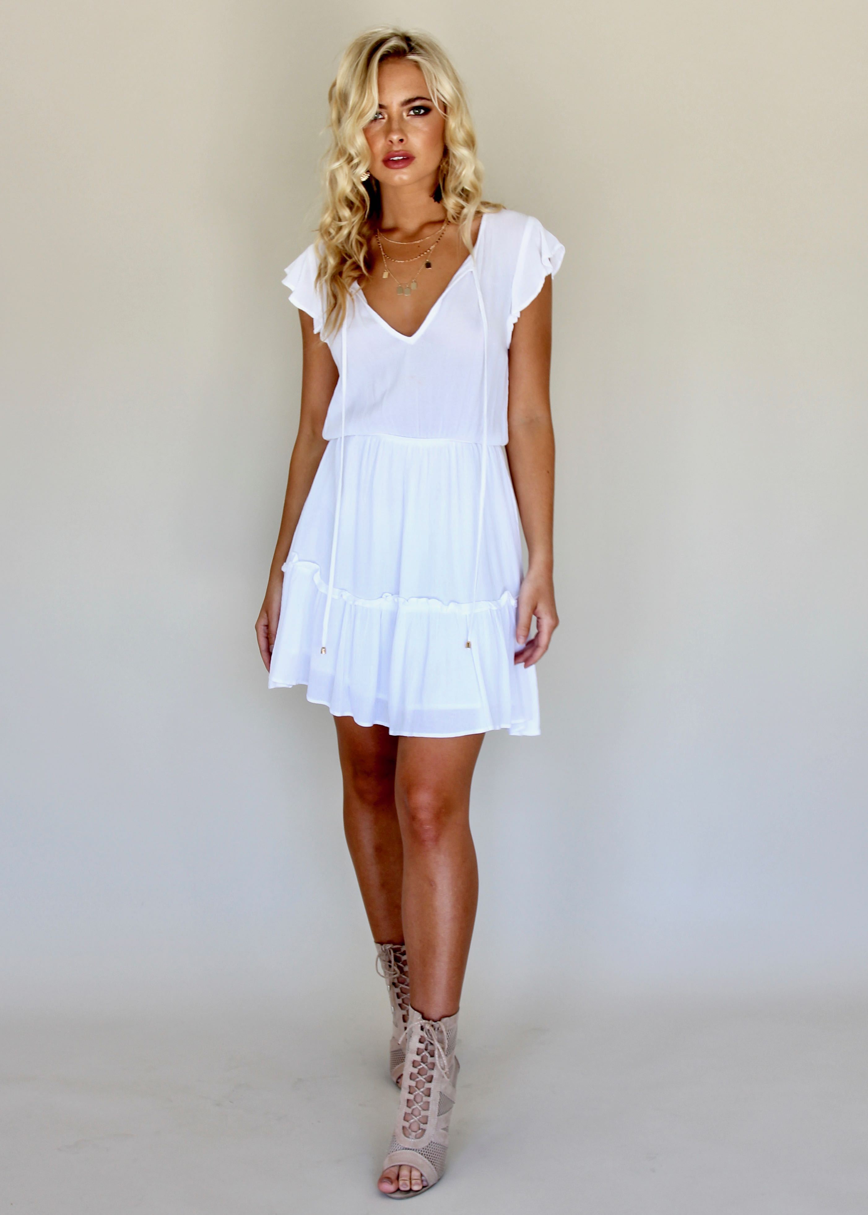 Magic Touch Swing Dress - White