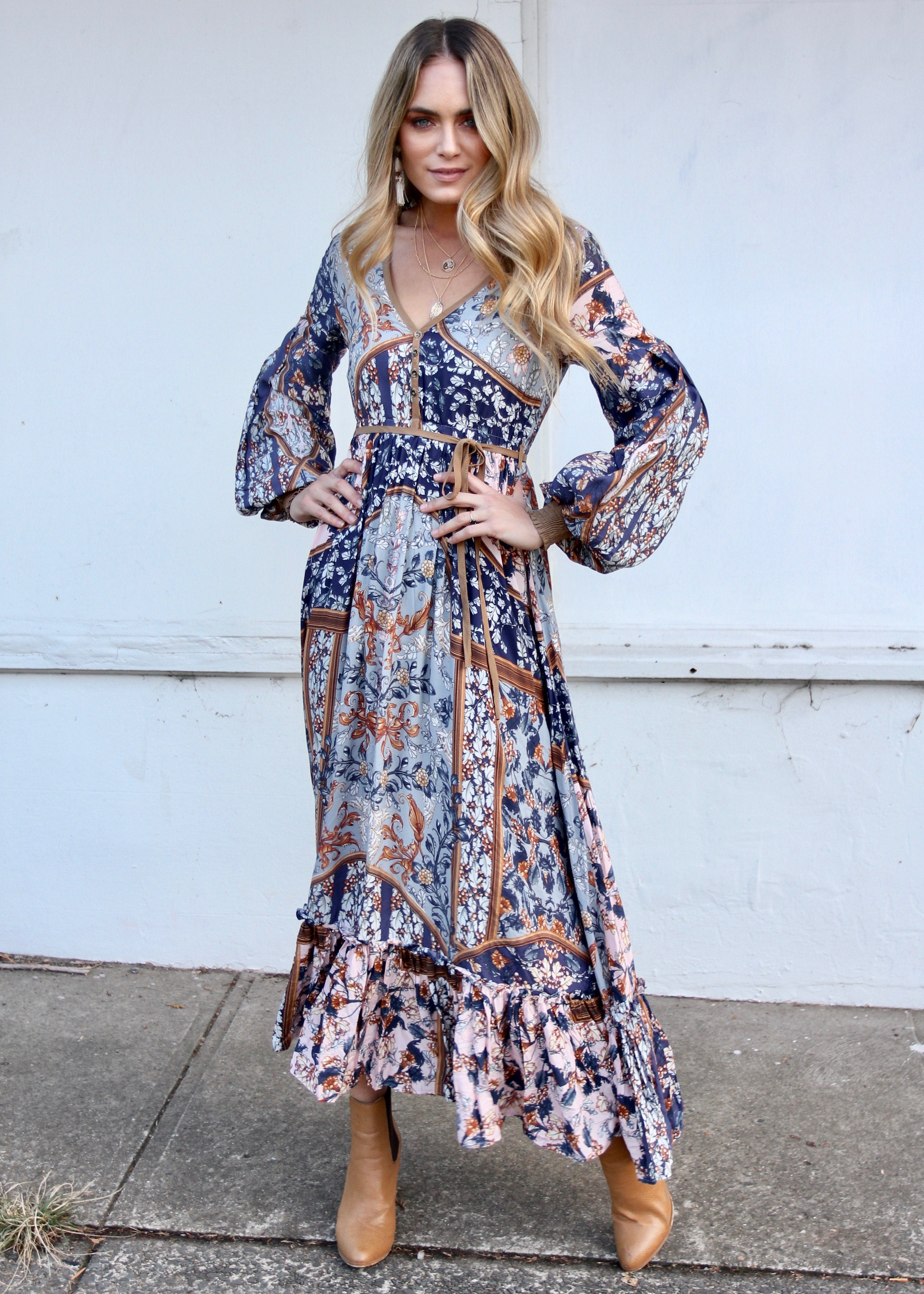 Cyrus Maxi Dress w/ Tie - Yoko