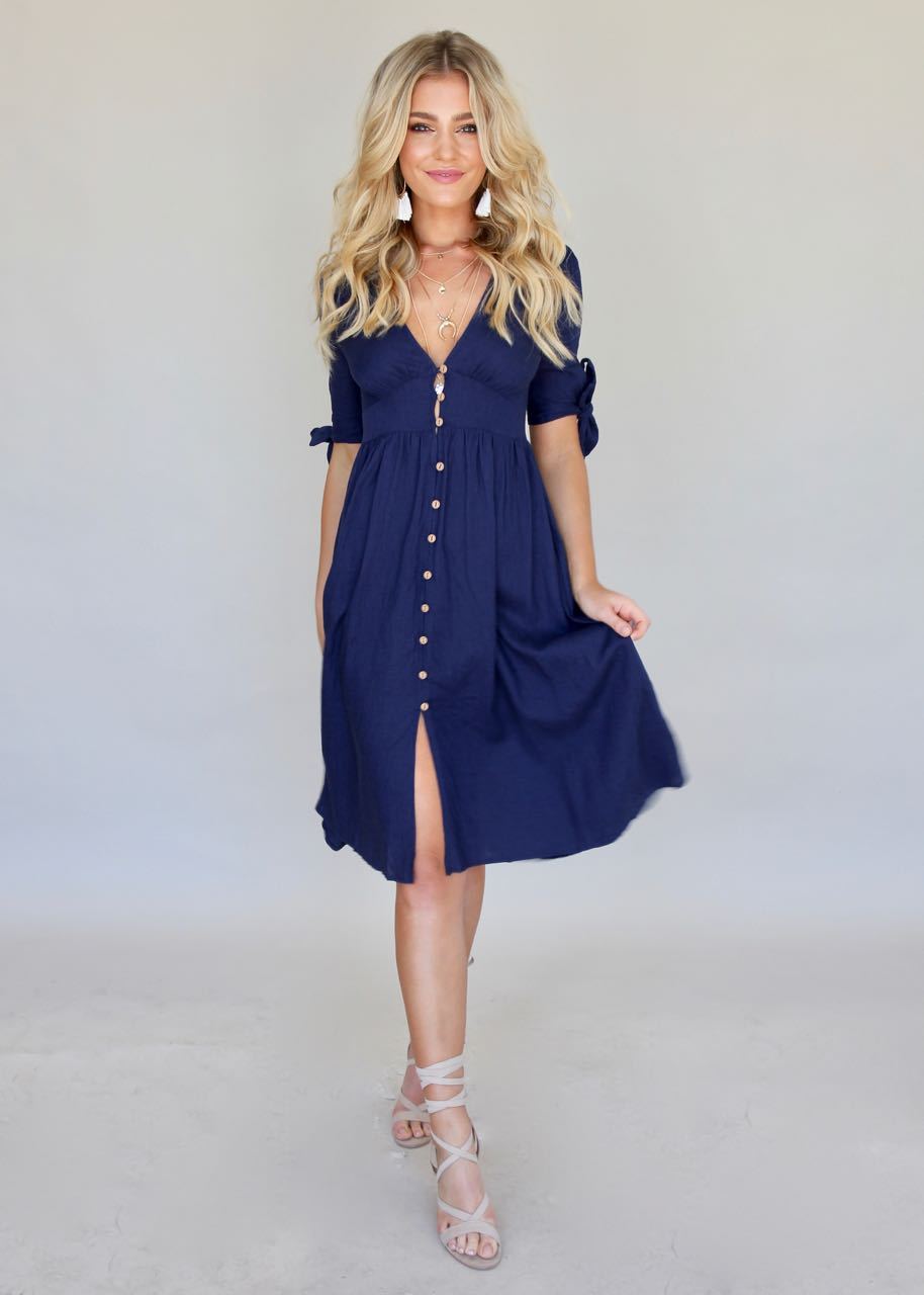 Future Forever Midi Dress - Navy
