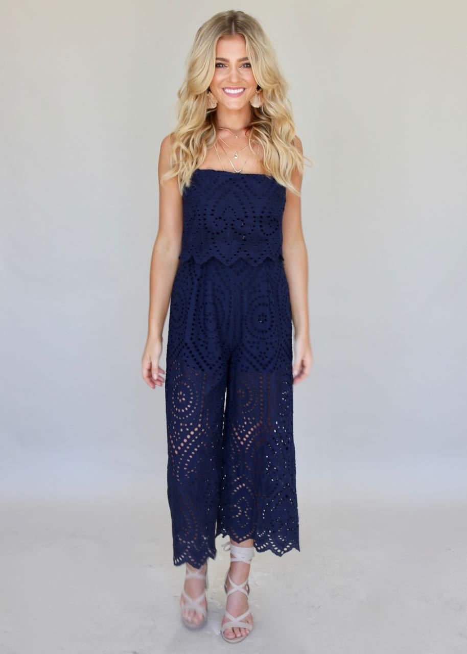 Change Of Heart Pantsuit - Navy