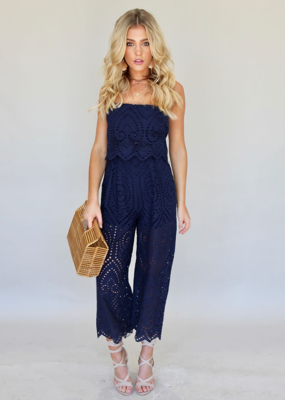 Change Of Heart Pantsuit - Navy