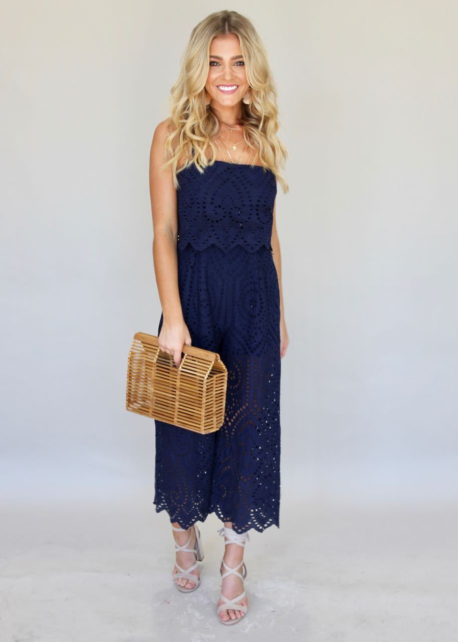 Change Of Heart Pantsuit - Navy