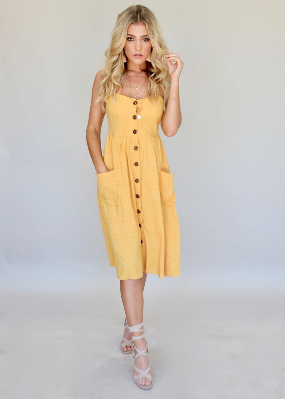 Utopia Midi Dress - Honey