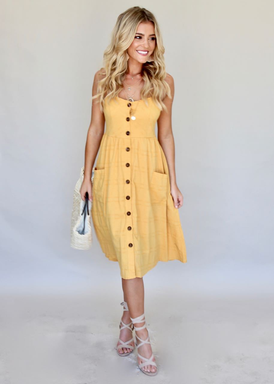 Utopia Midi Dress - Honey