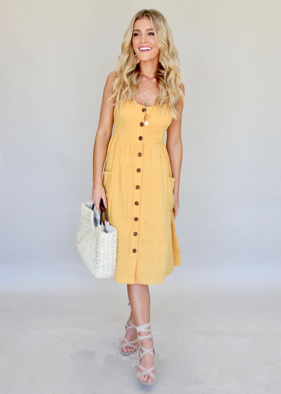Utopia Midi Dress - Honey