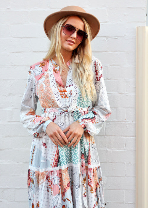 Freya Maxi Dress w/ Tie - Maisie