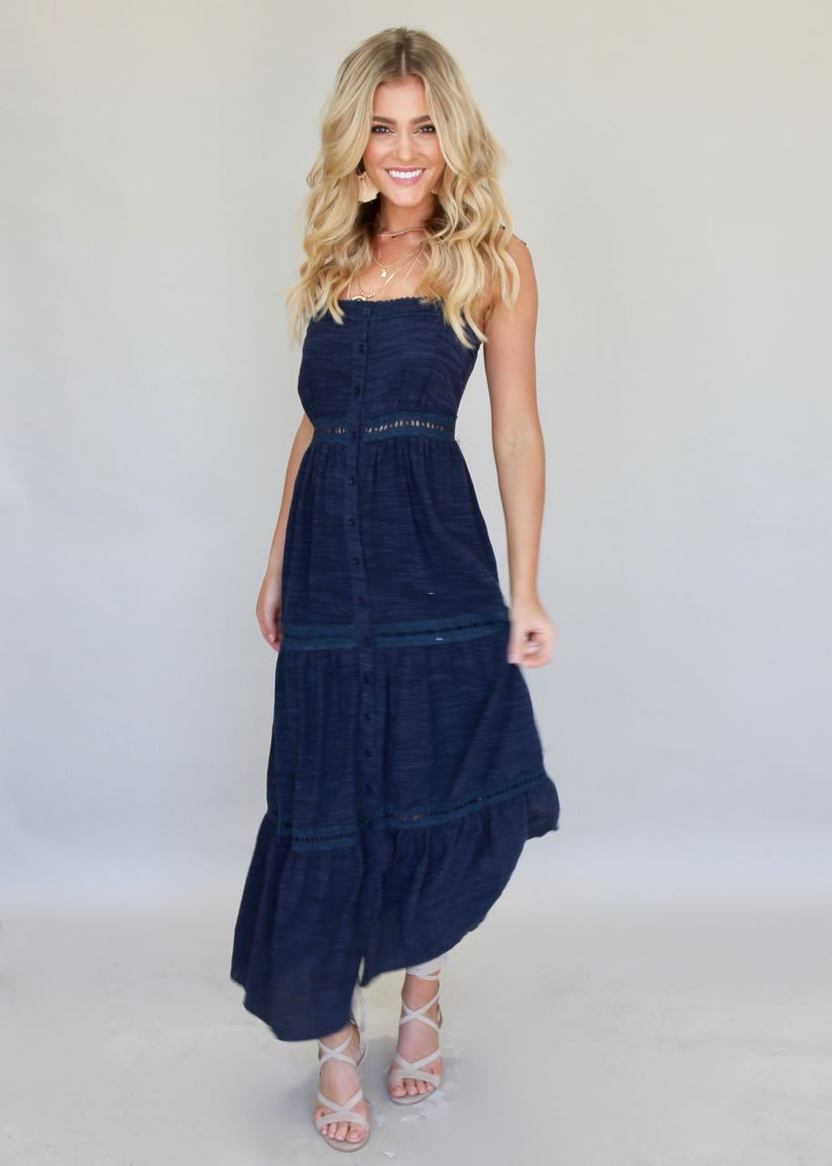 New History Maxi Dress - Navy
