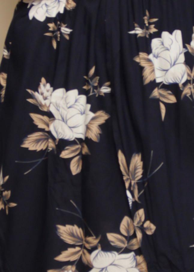 Desert Flower Midi Dress - Navy