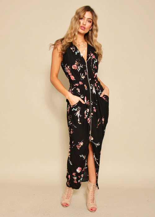 Catalina Zip Dress - Midnight