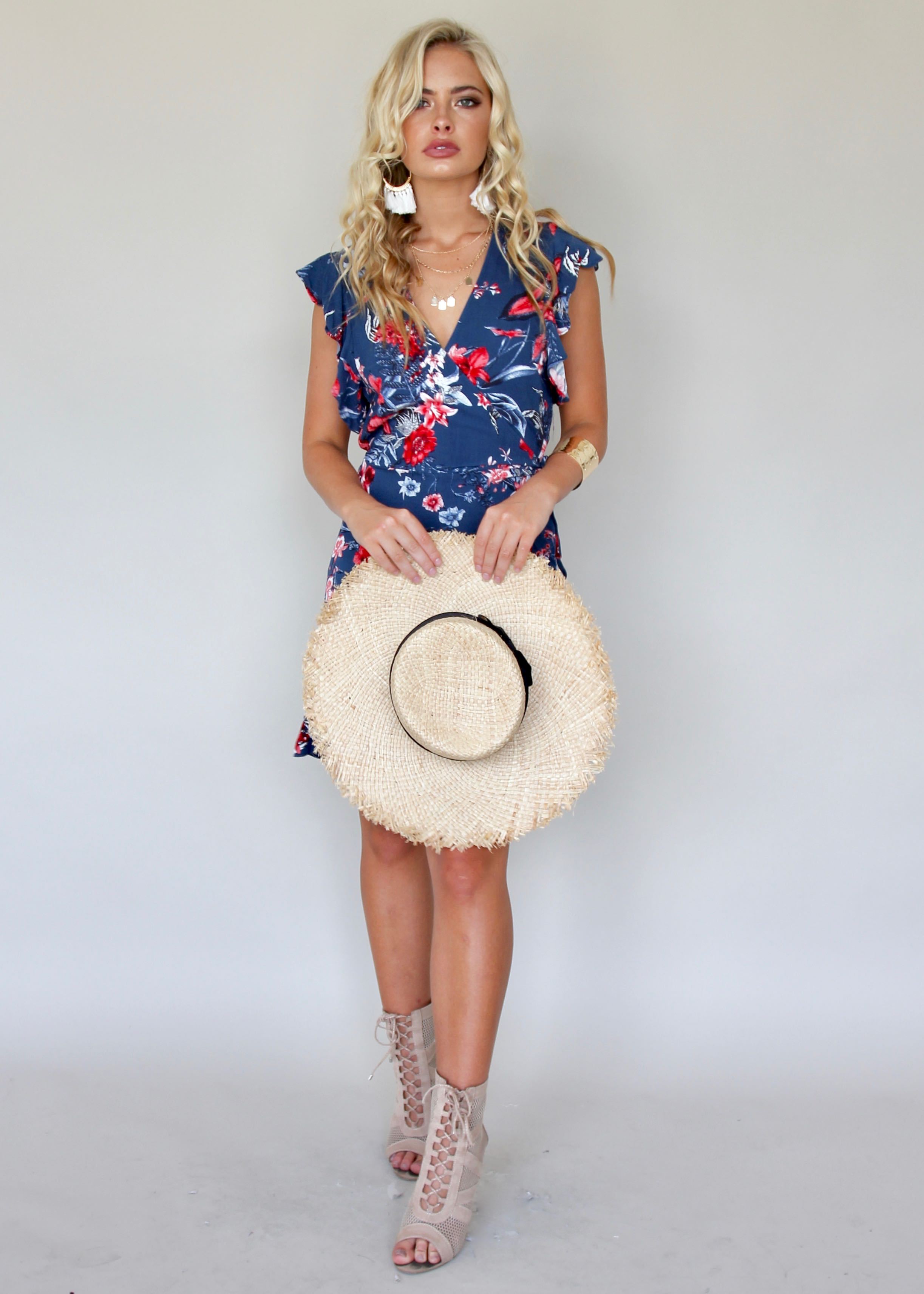 Sunday Breeze Wrap Dress - Navy