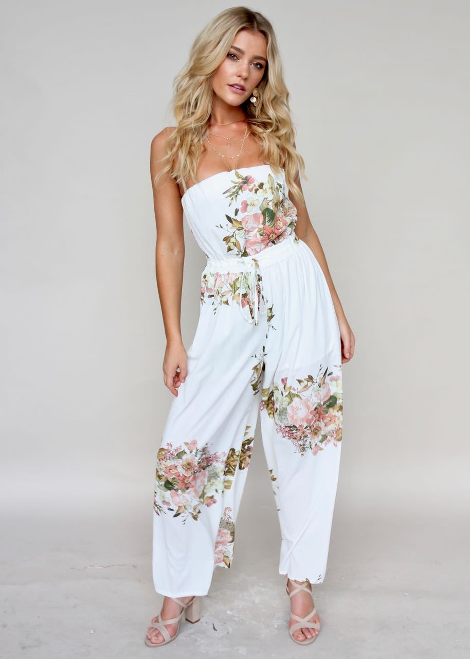 Luminous Love Strapless Pantsuit - Lillies