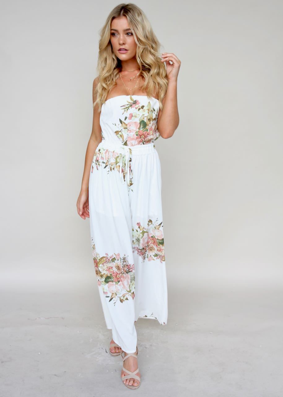 Luminous Love Strapless Pantsuit - Lillies