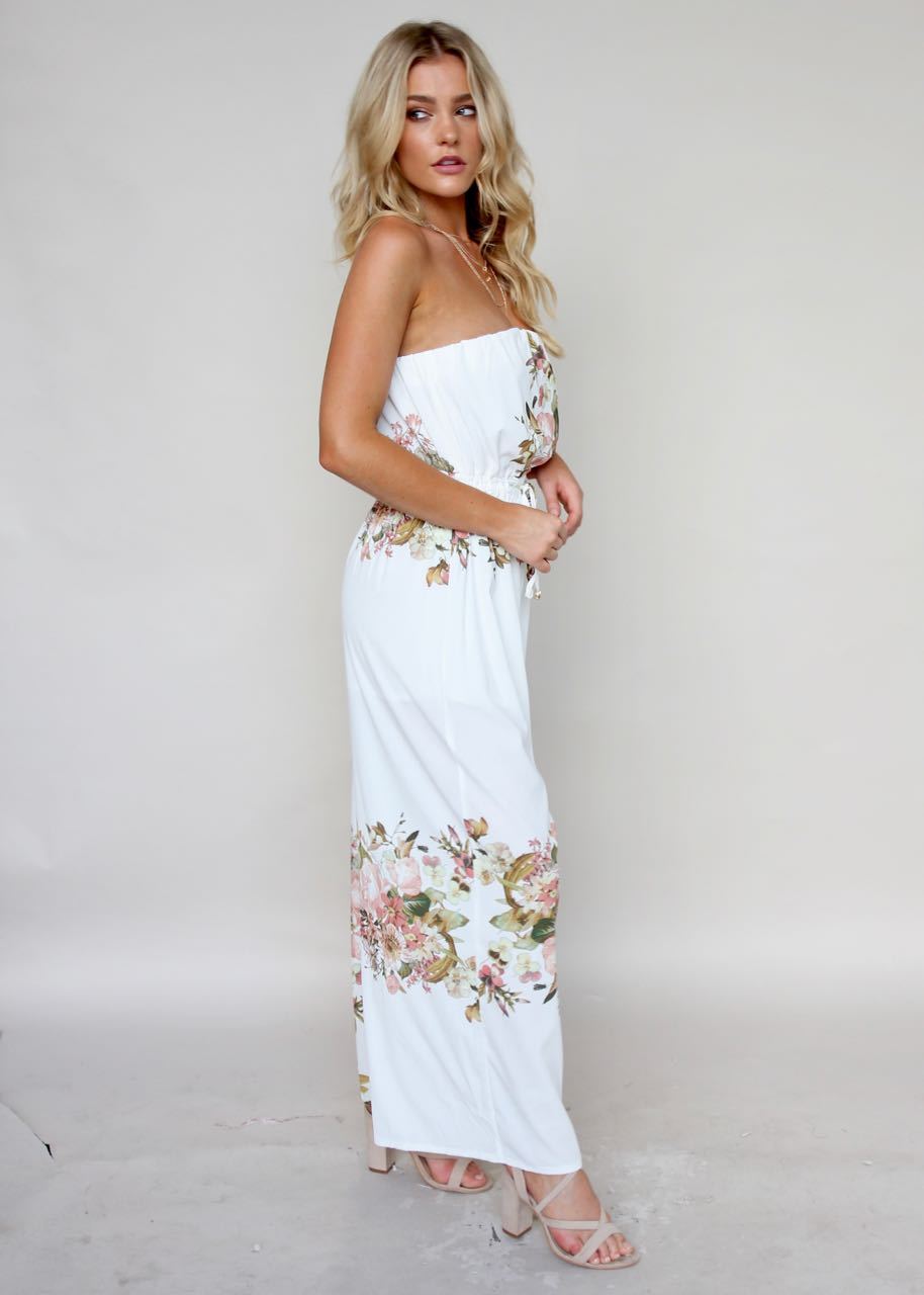 Luminous Love Strapless Pantsuit - Lillies