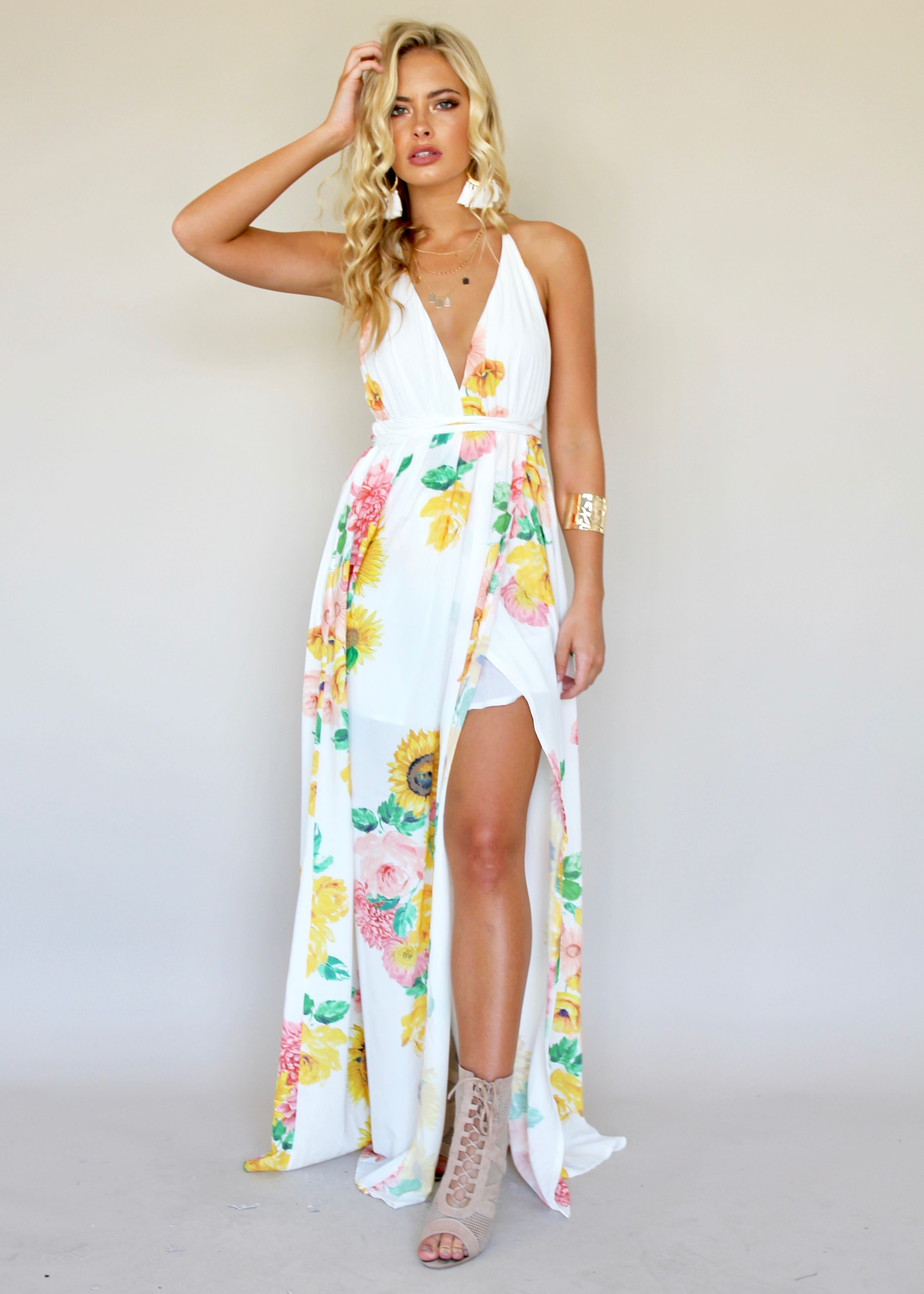 Karmen Halter Maxi Dress - Sunflower