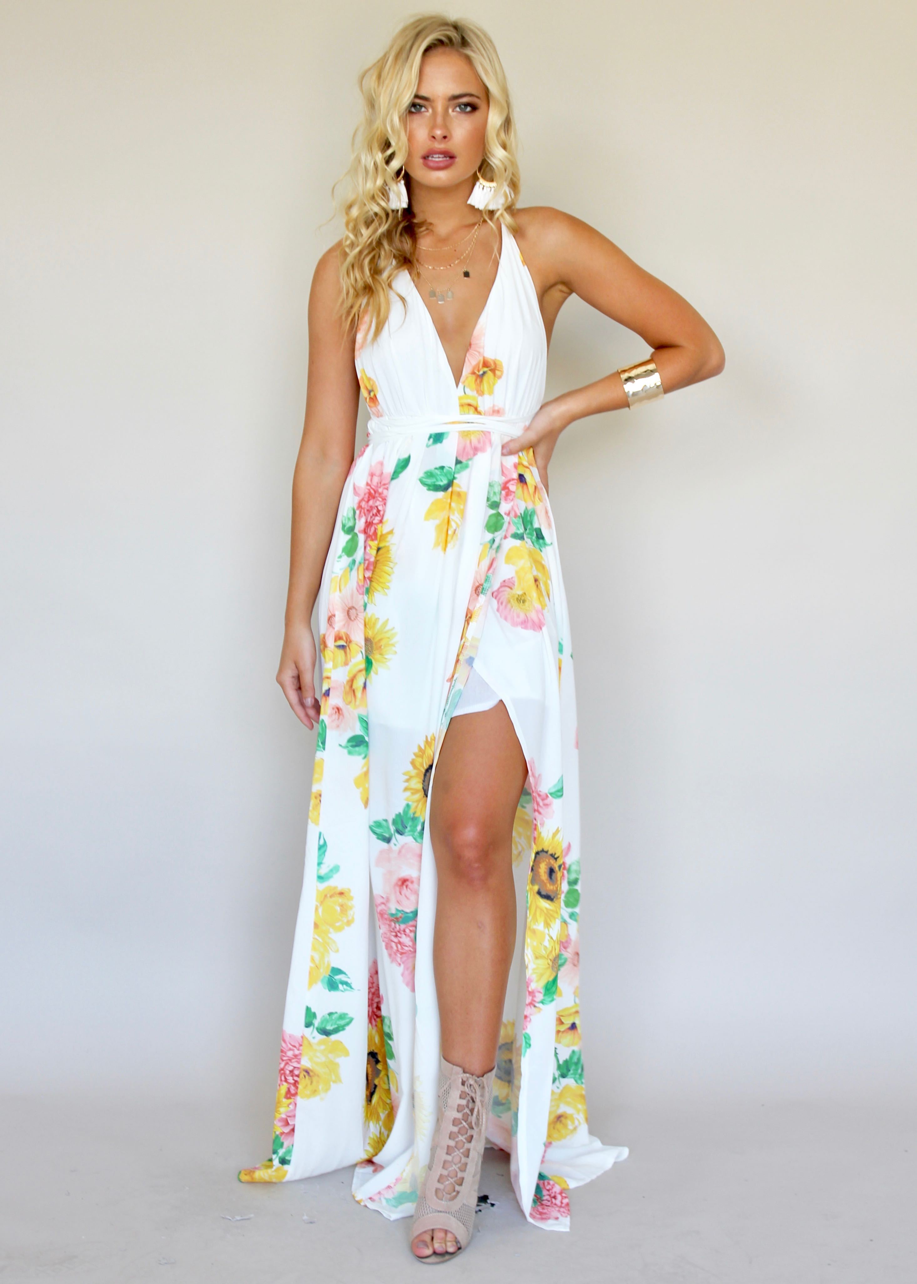 Karmen Halter Maxi Dress - Sunflower