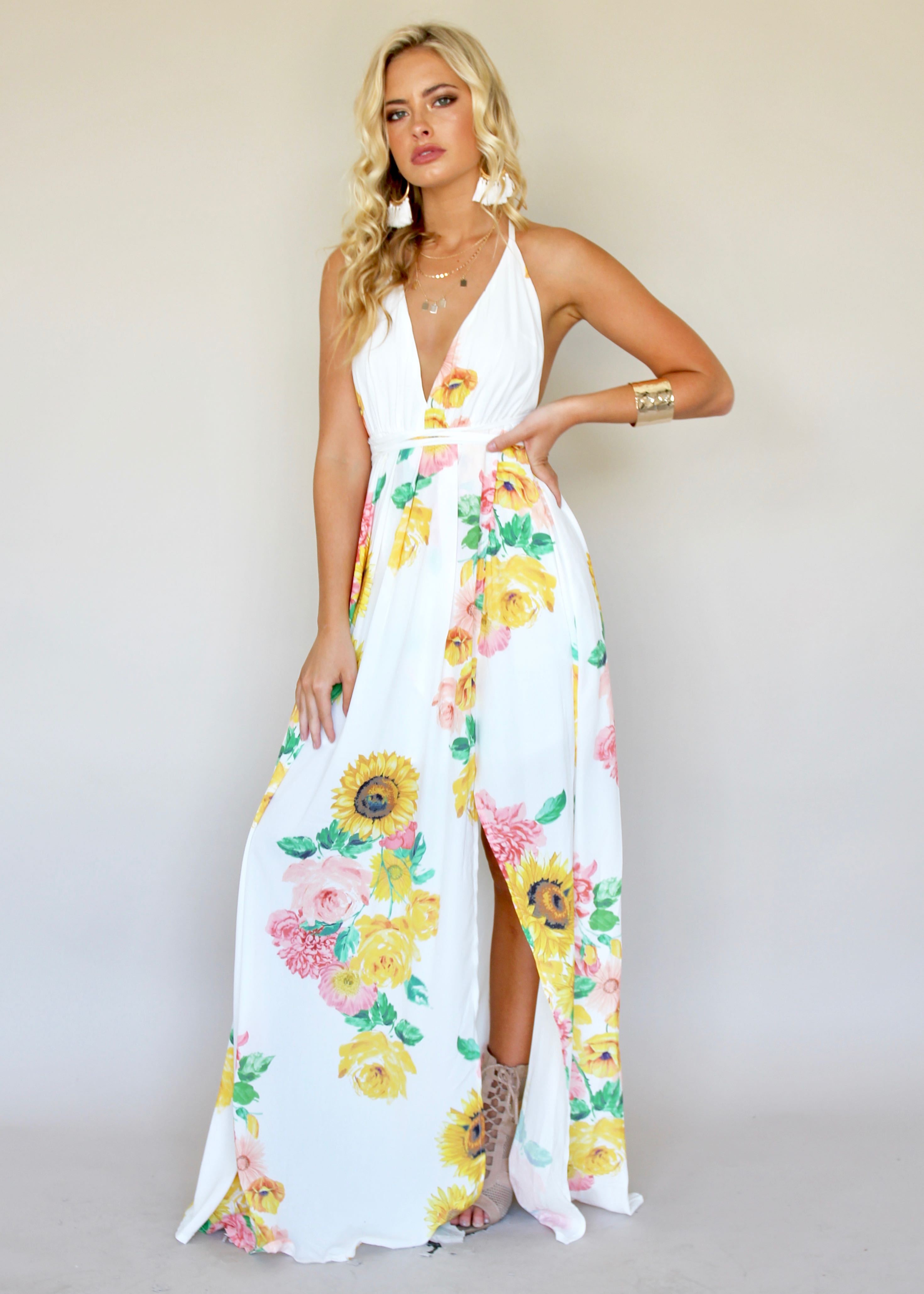 Karmen Halter Maxi Dress - Sunflower
