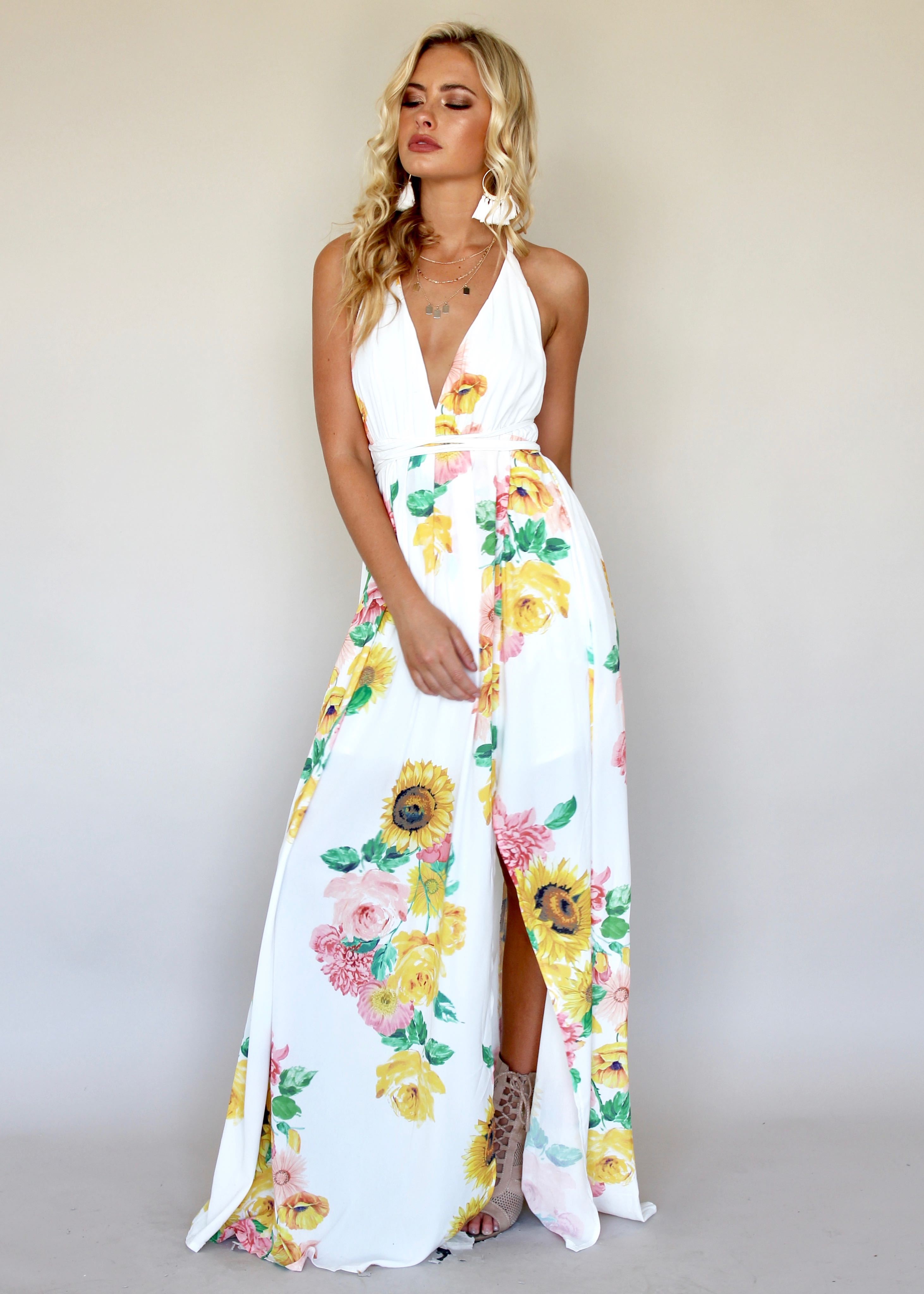 Karmen Halter Maxi Dress - Sunflower