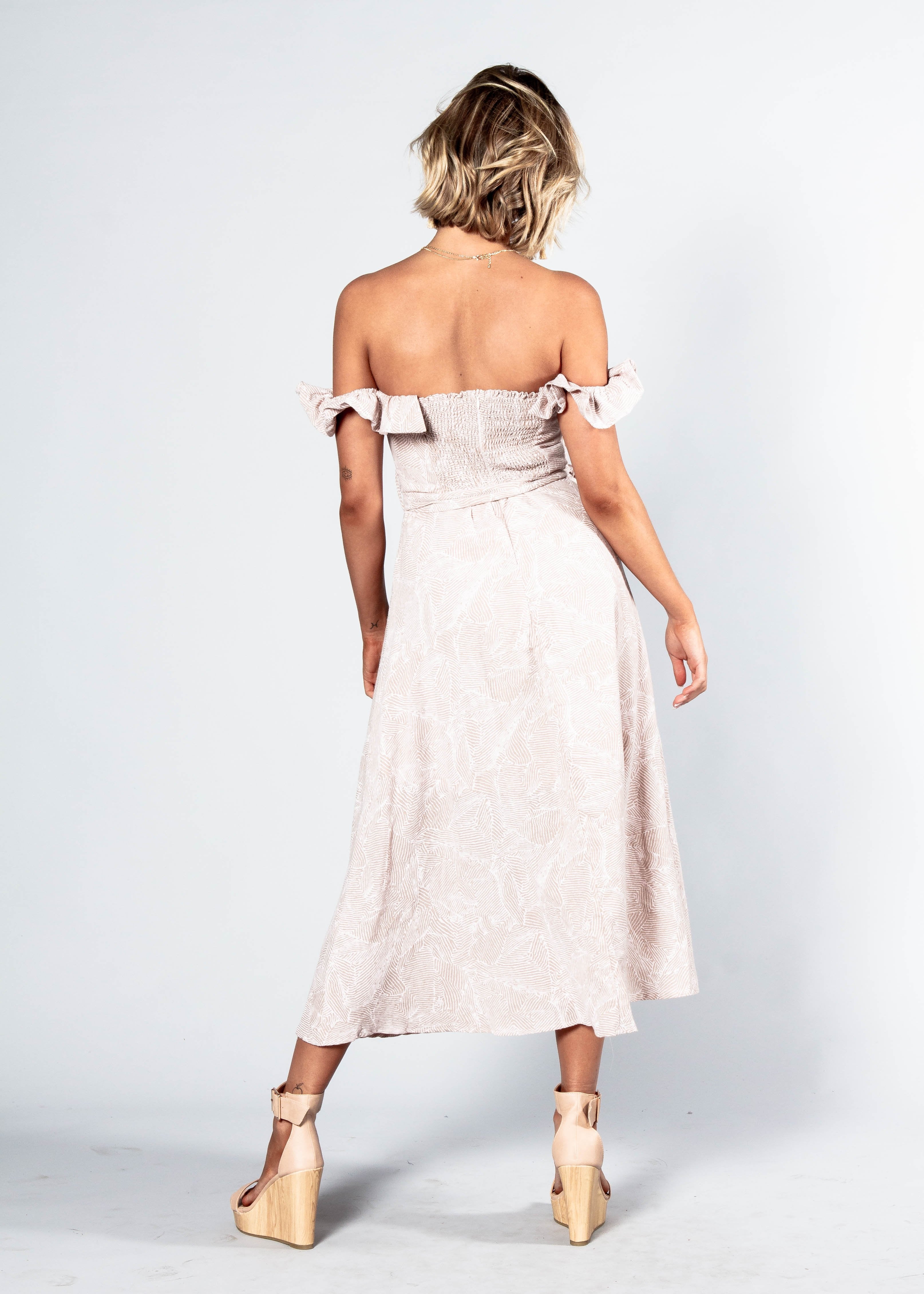 All This Love Midi Dress w/ Tie - Blush Haze