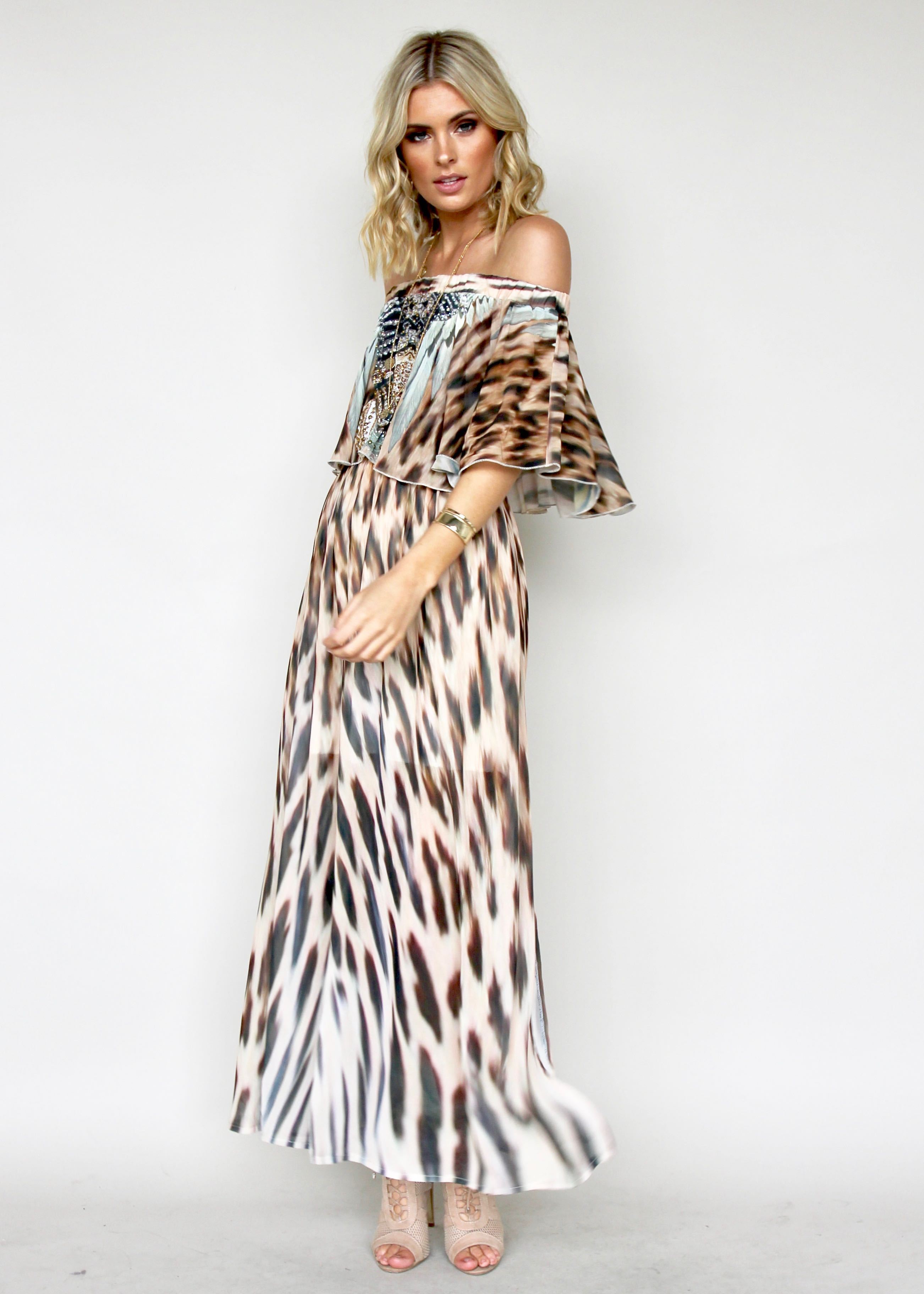 Night Sky Off Shoulder Dress - Africa
