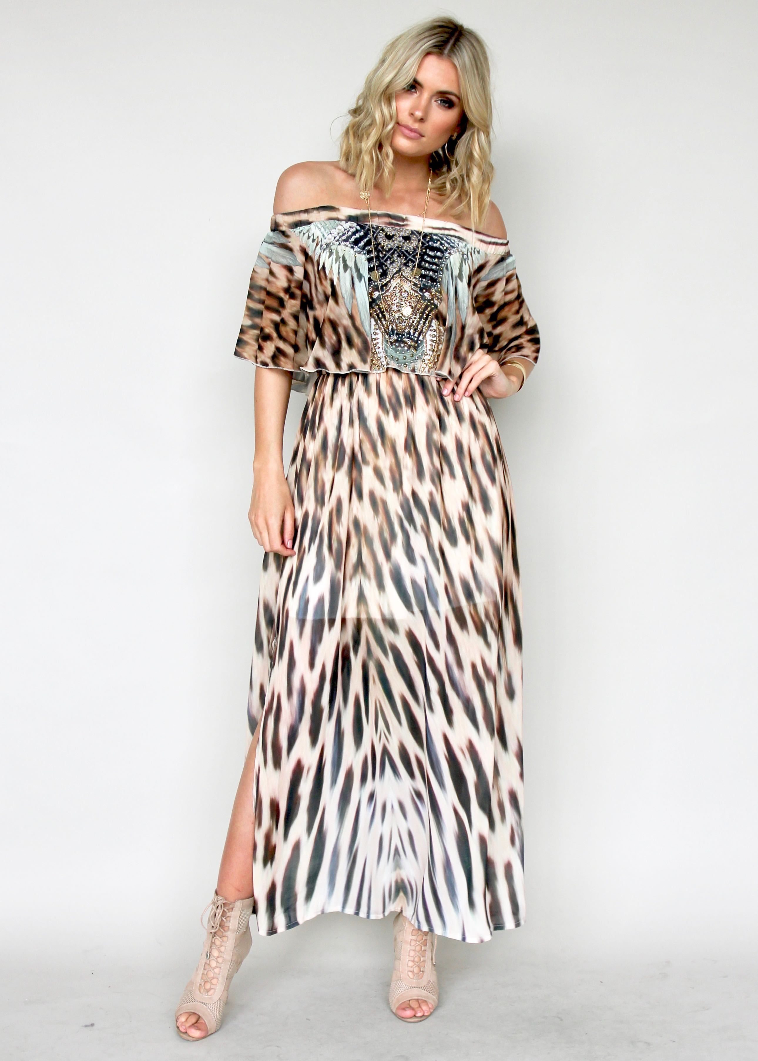 Night Sky Off Shoulder Dress - Africa