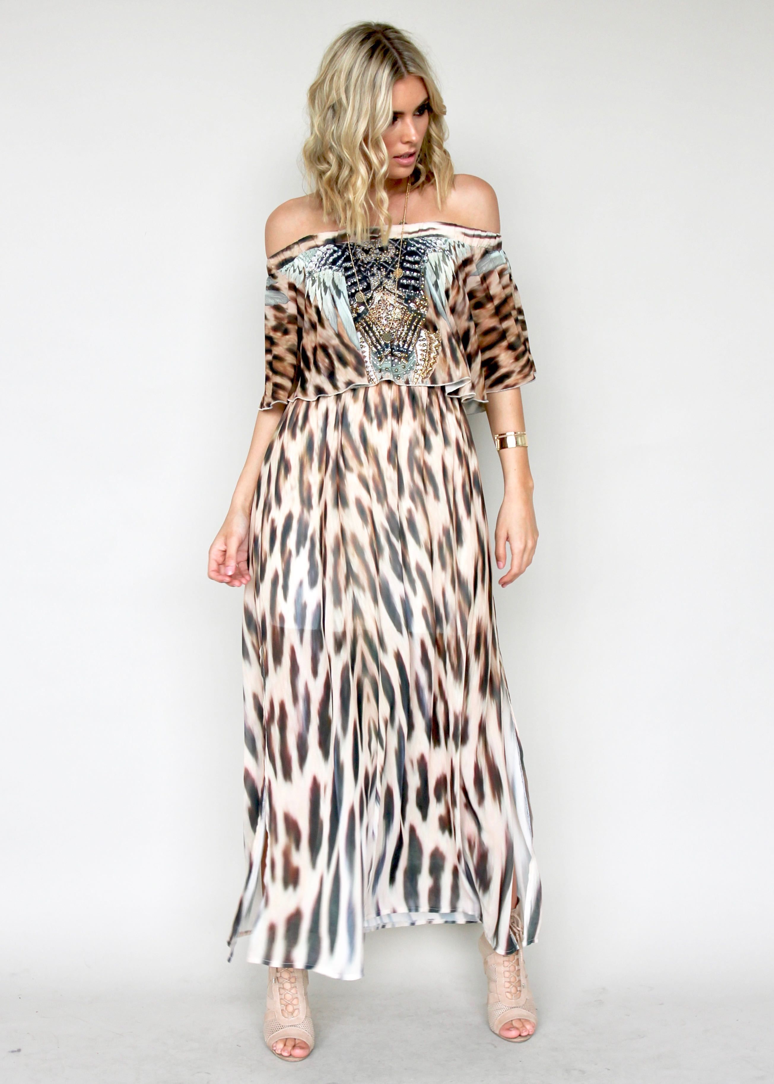Night Sky Off Shoulder Dress - Africa