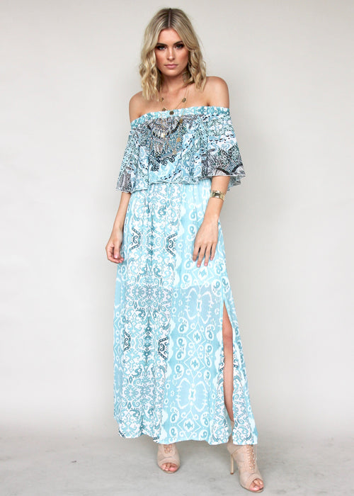 Night Sky Off Shoulder Dress - Oasis