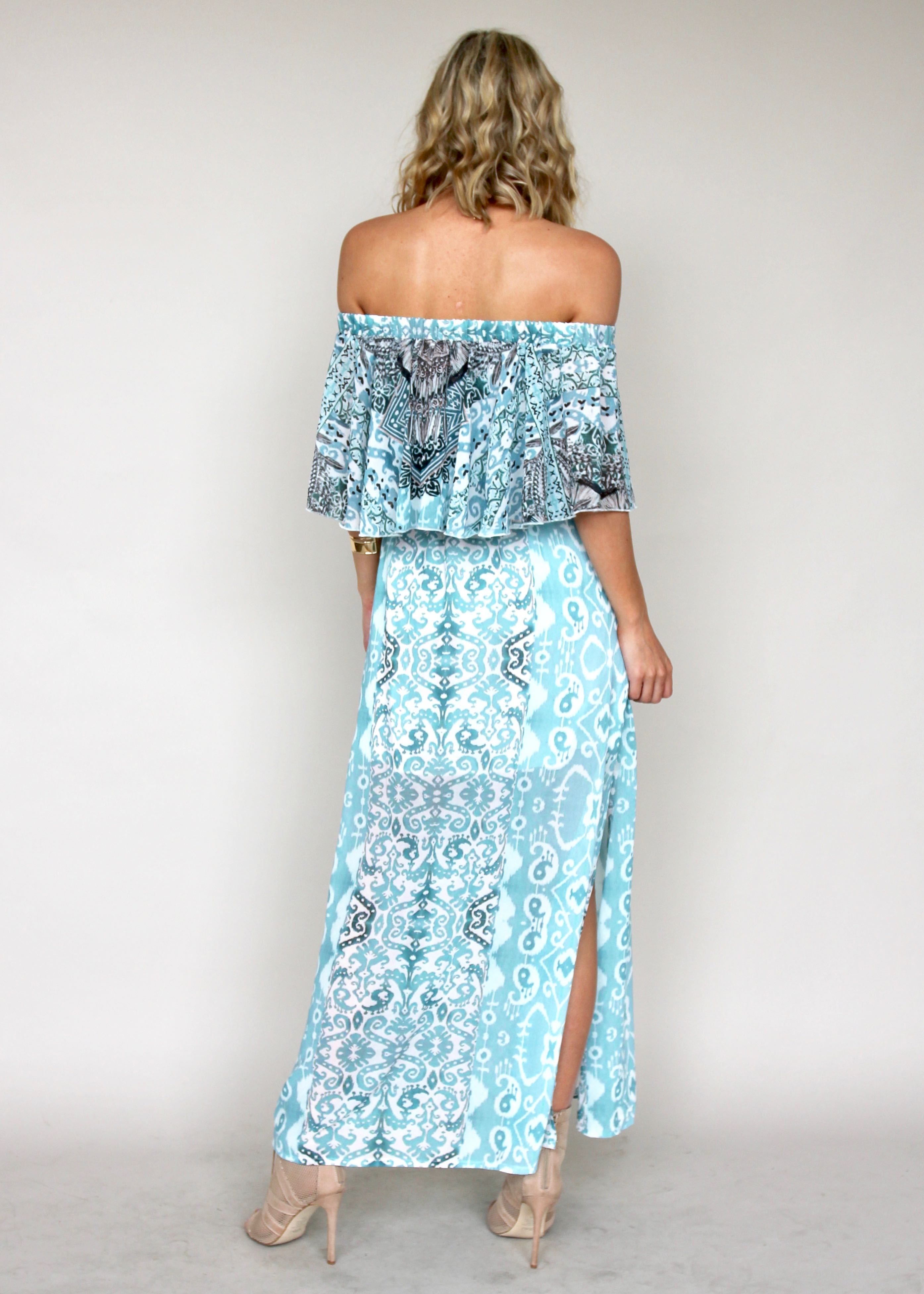 Night Sky Off Shoulder Dress - Oasis