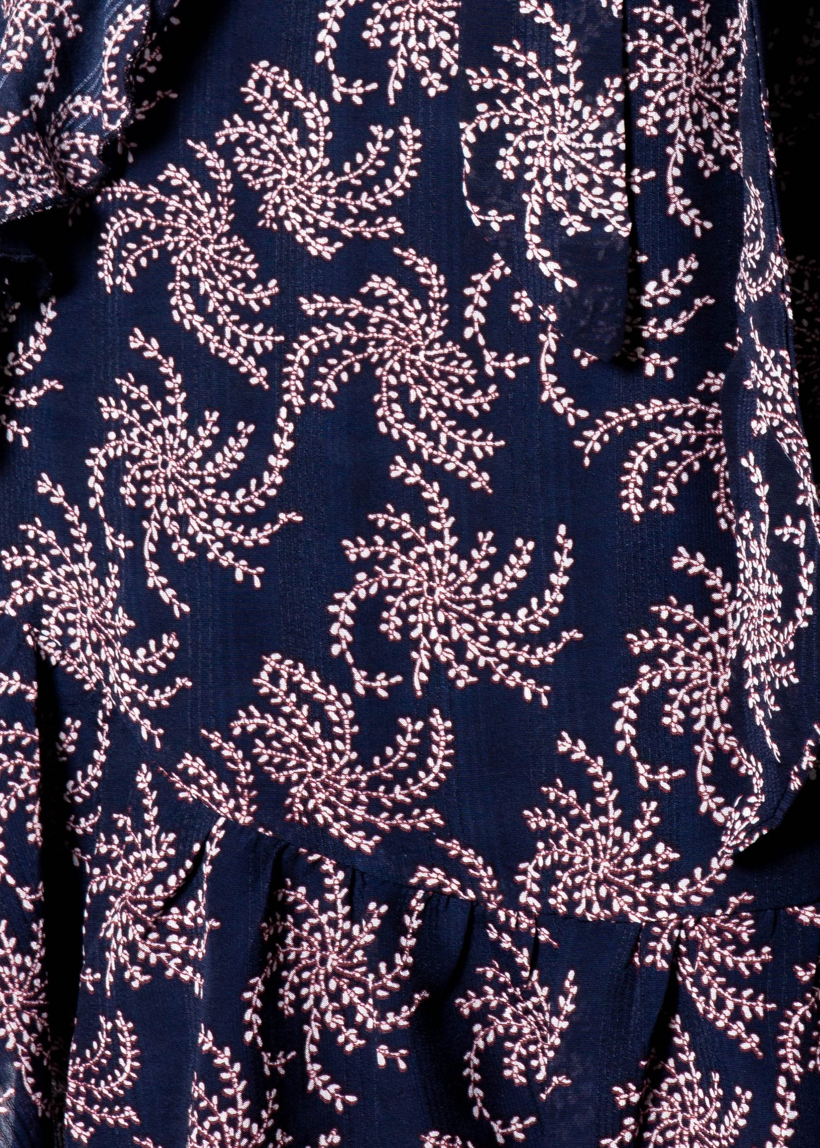 Miles Apart Dress w/ Tie - Navy Floral
