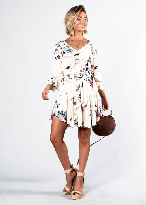 Alayna Swing Dress w/ Tie - Peony